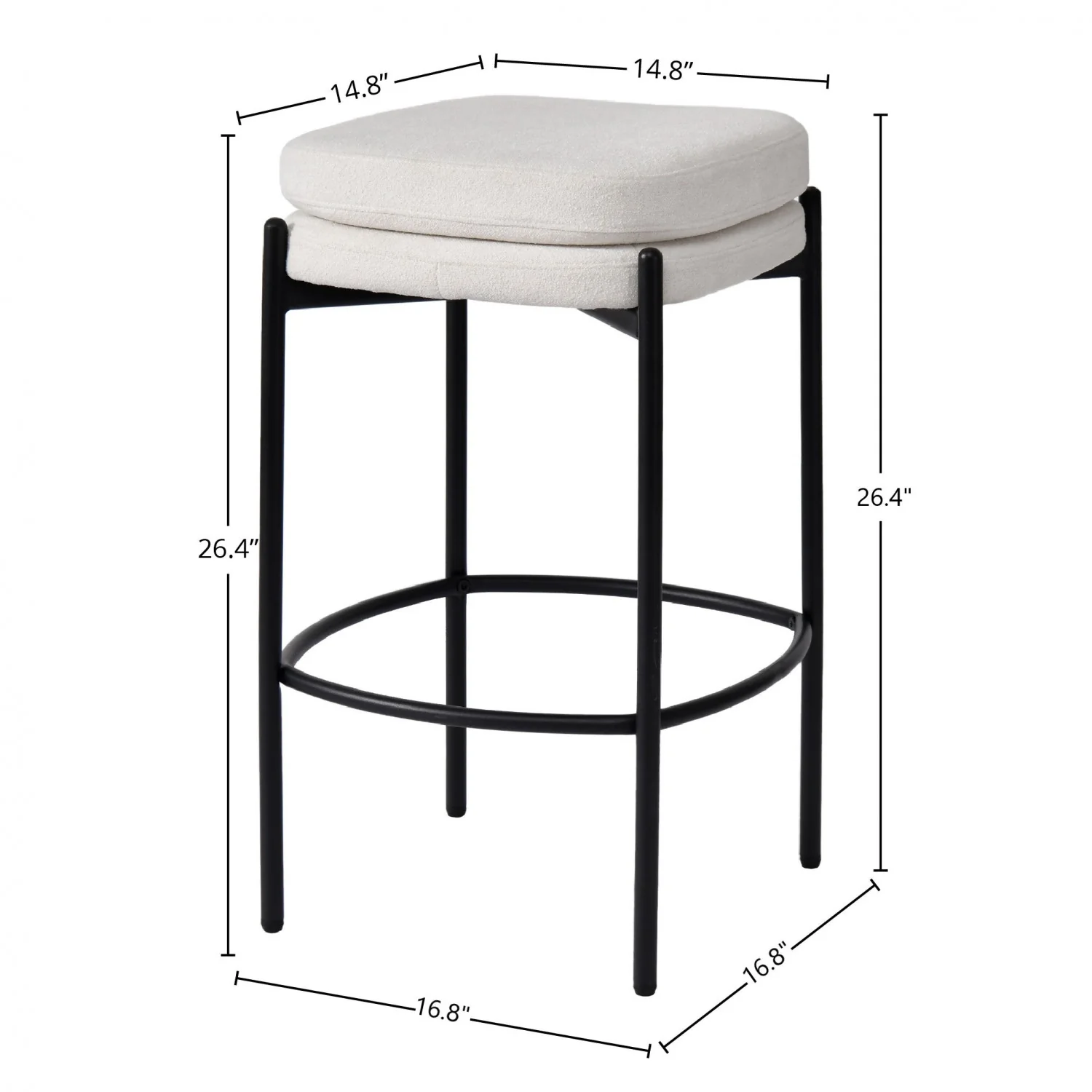 Caelen Counter Stool - Oatmeal - Set of Two - Image 3