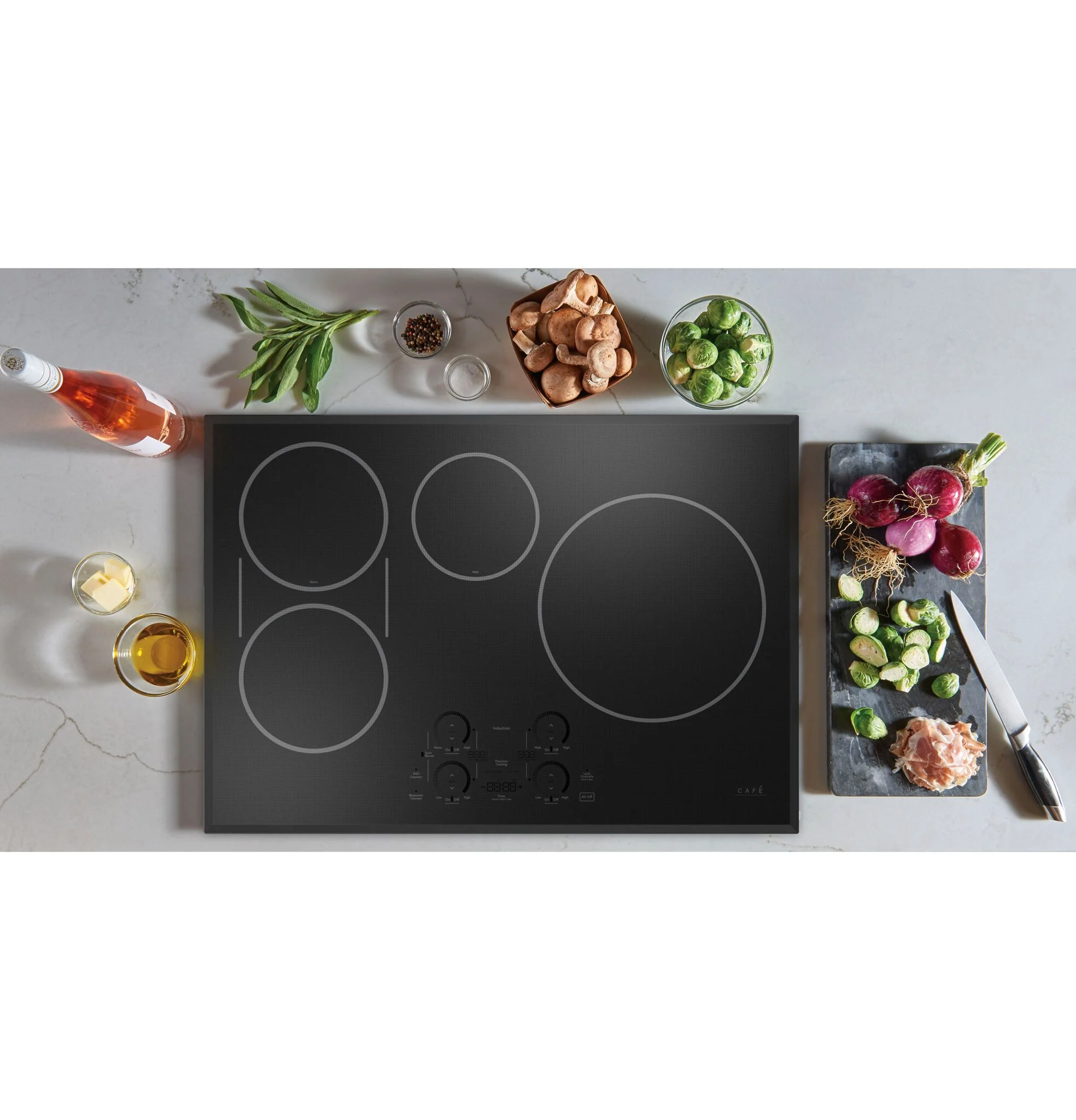 CafĂ© Black 36â Built-In Touch Control Induction Cooktop - CHP90361TBB