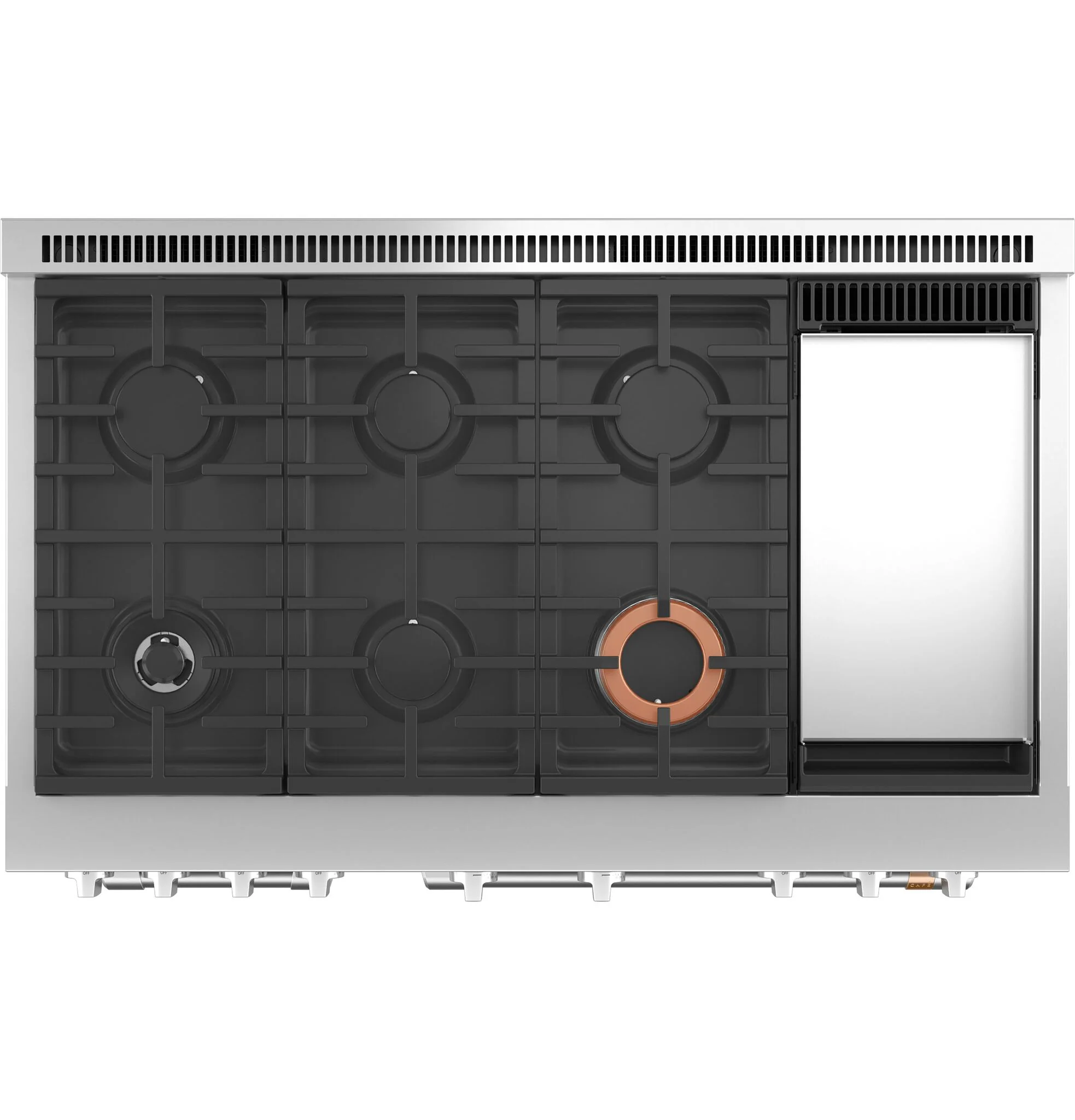 Café Black Matte Commercial-Style Smart Dual Fuel Range with No-Preheat Air Fry (8.25 Cu. Ft.) - C2Y486P3TD1 - Image 4
