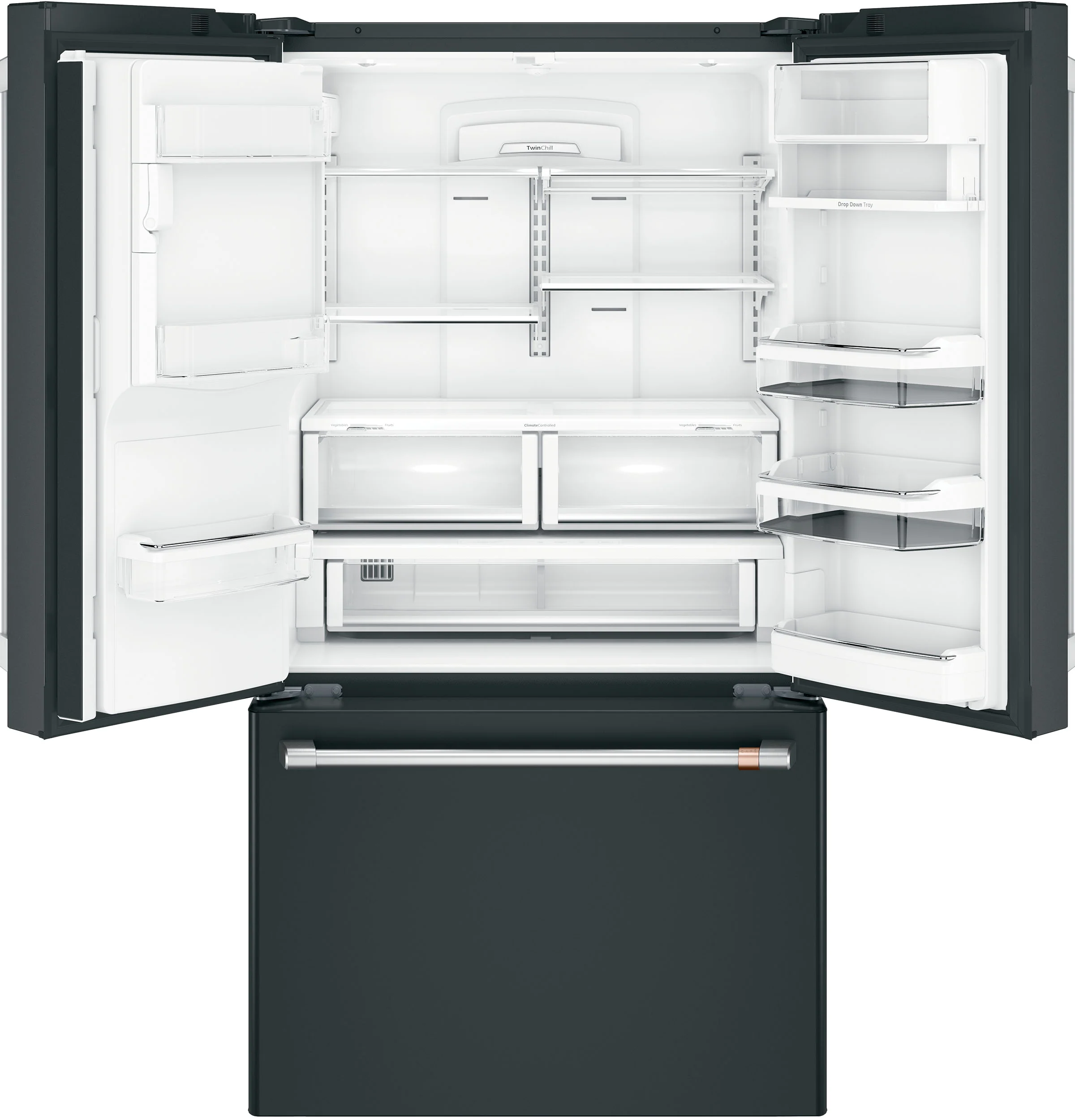 Café 36" 22.2 Cu. Ft. Matte Black Counter-Depth French Door Refrigerator with Hot Water Dispenser - CYE22TP3MD1 - Image 3