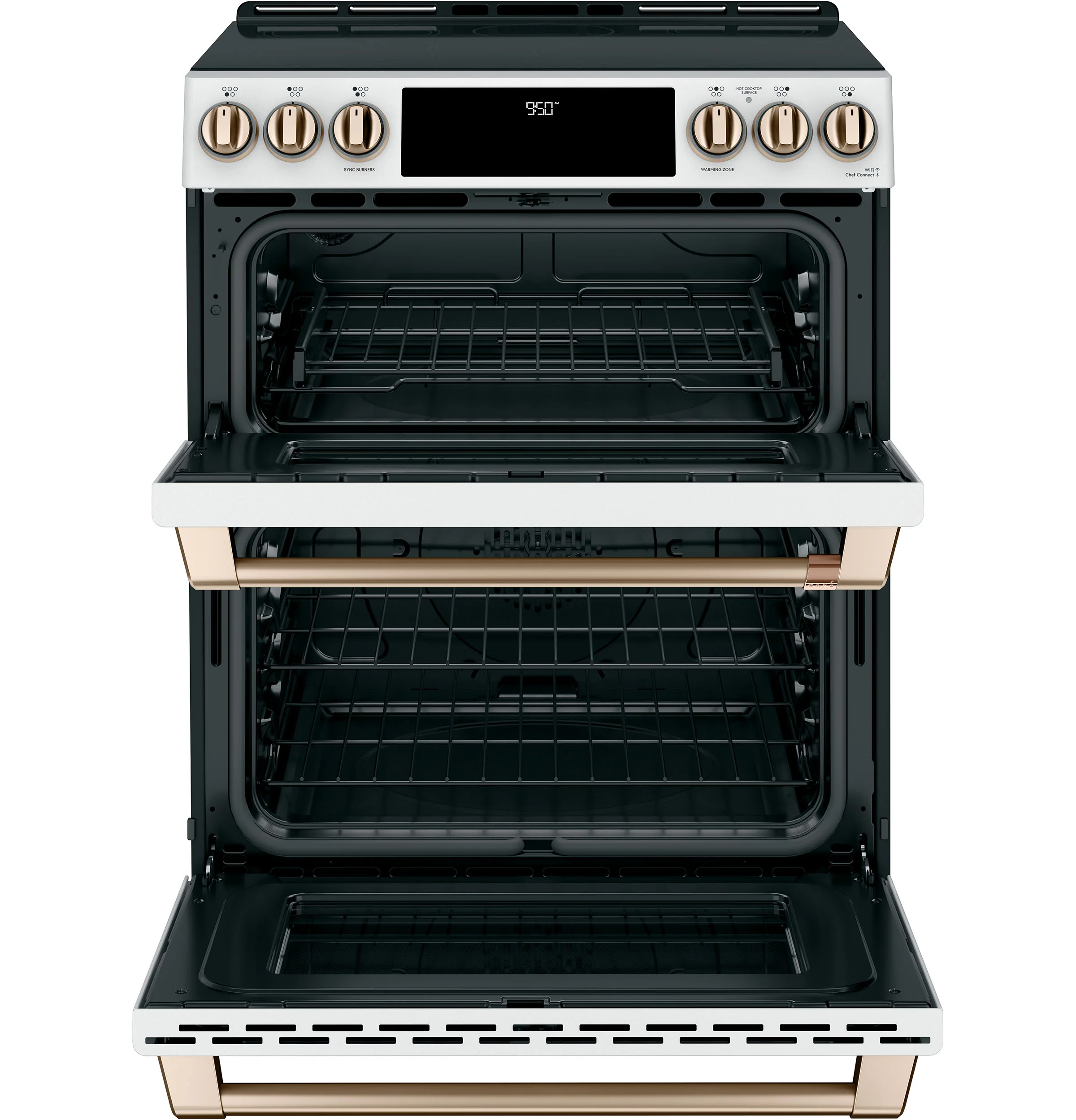 Café™ Matte White 30" Slide-In Front Control Induction and Convection Double Oven Range (7.0 Cu.Ft) - CCHS950P4MW2 - Image 3