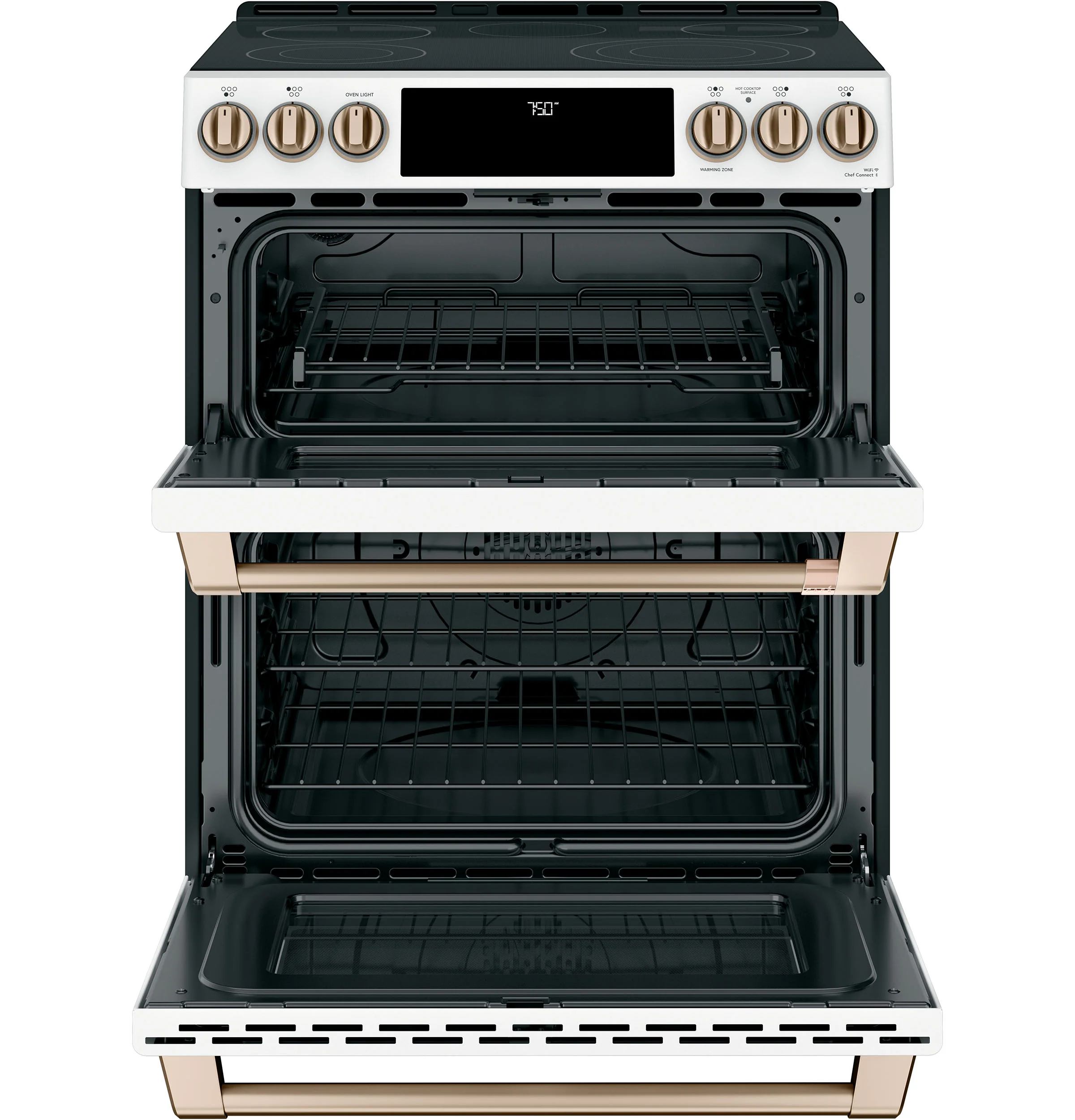 Café™ Matte White 30" Slide-In Front Control Radiant and Convection Double Oven Range with Air Fry (6.7 Cu.Ft) - CCES750P4MW2 - Image 3