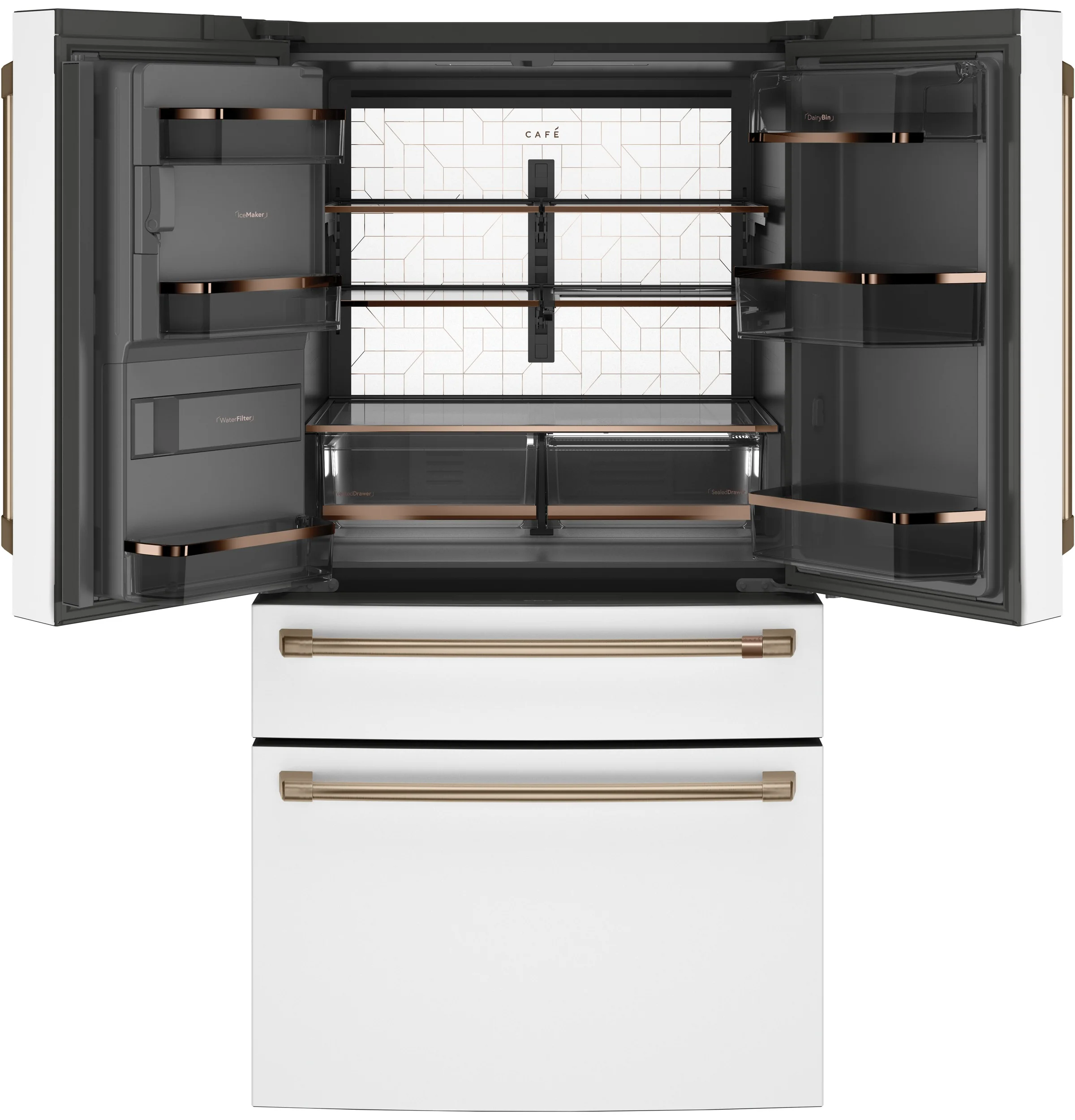 Café 36" 27.8 Cu. Ft. Matte White 4-Door French Door Refrigerator - CVE28DP4NW2 - Image 3