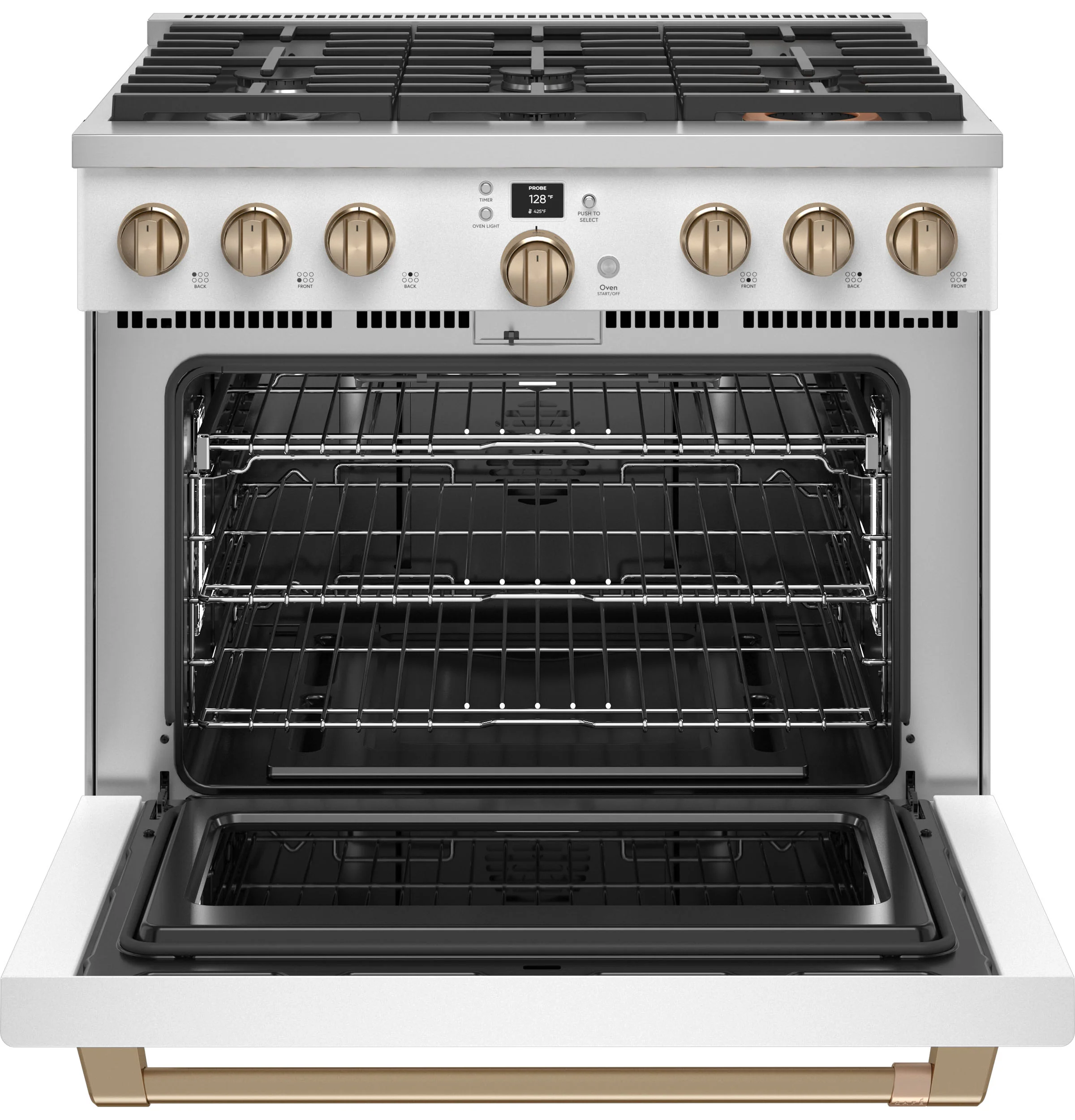 Café Matte White 36" All-Gas Commercial-Style Smart Range (6.2 Cu.Ft) -CGY366P4TW2 - Image 3