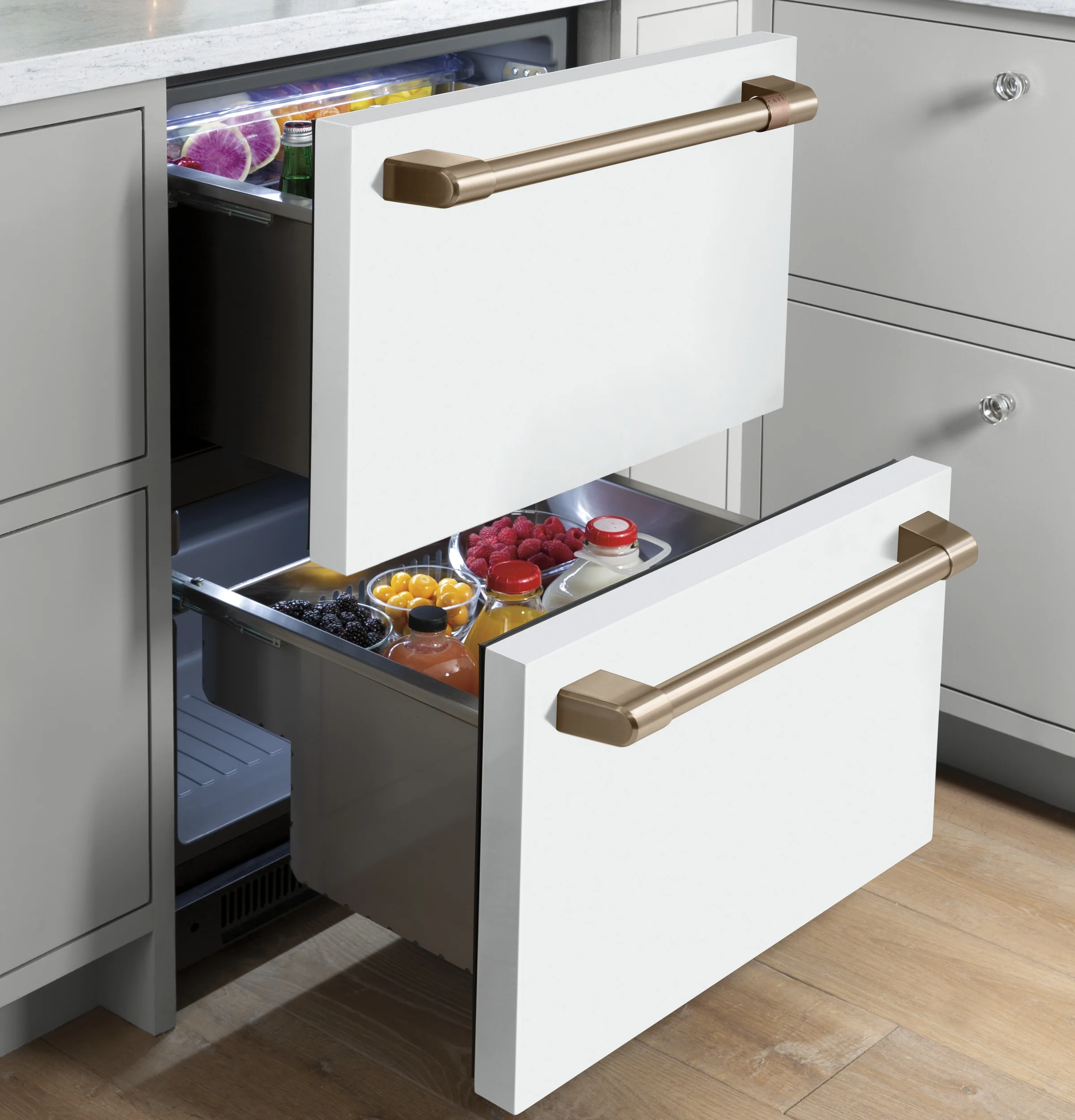 Café Matte White Built-In Dual-Drawer Refrigerator (5.7 Cu.Ft) - CDE06RP4NW2 - Image 3