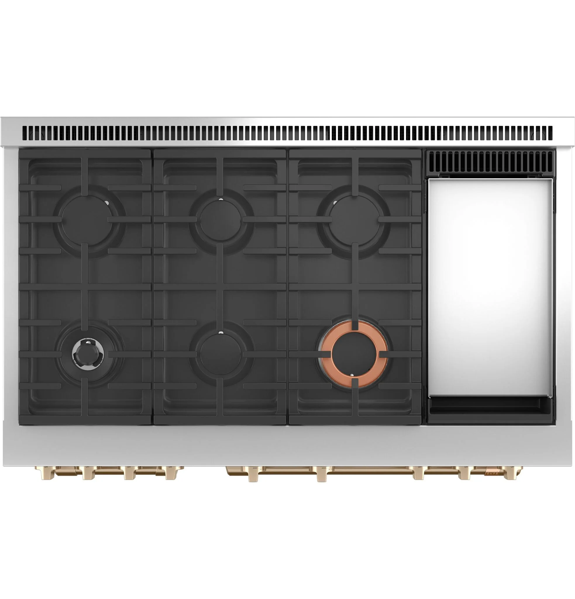 Café Matte White Commercial-Style Smart Dual Fuel Range with No-Preheat Air Fry (8.25 Cu. Ft) - C2Y486P4TW2 - Image 4