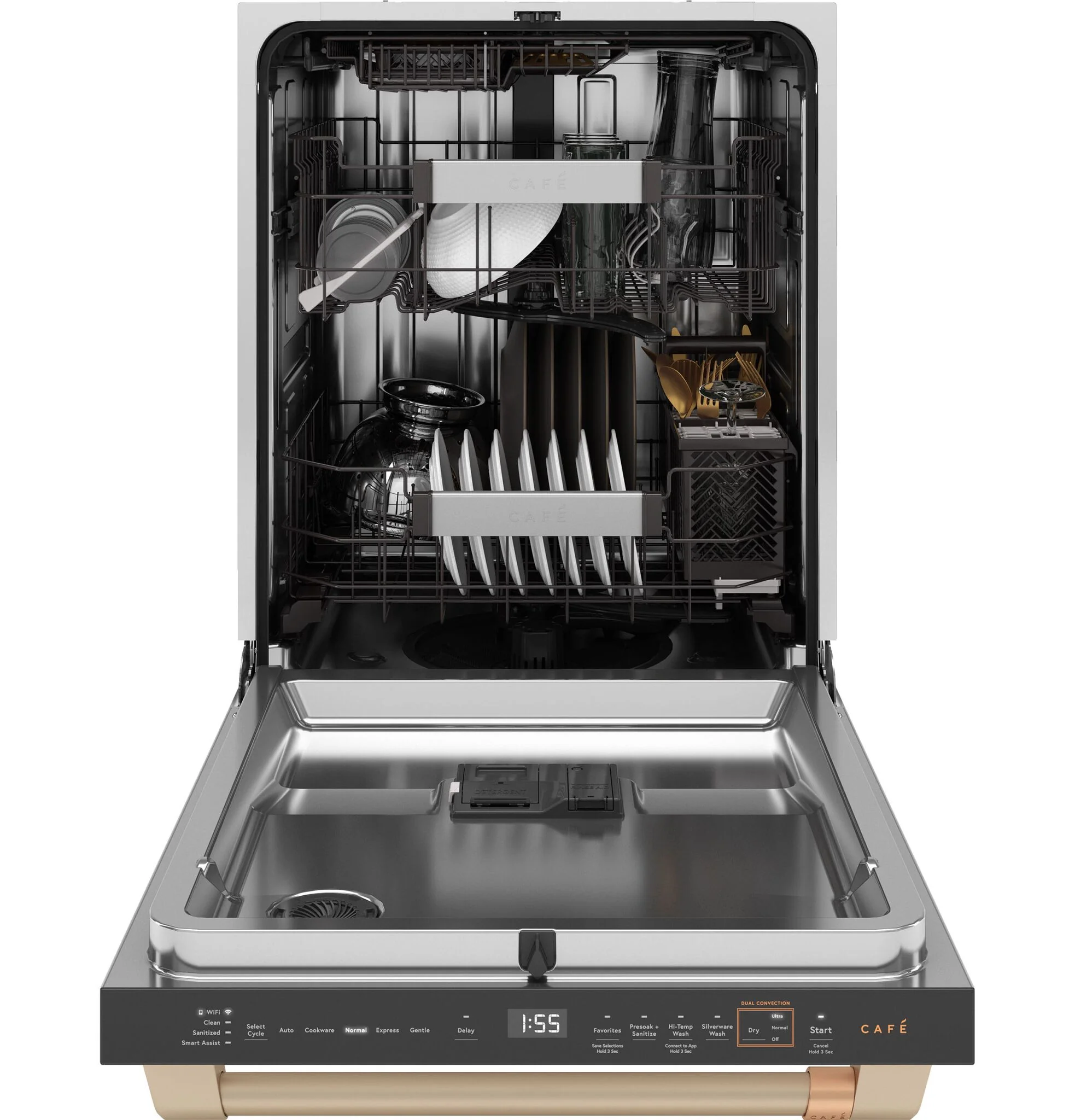 Café Matte White Kitchen Package with French Door Refrigerator, Double Oven Range & Built-In Dishwasher - Image 7