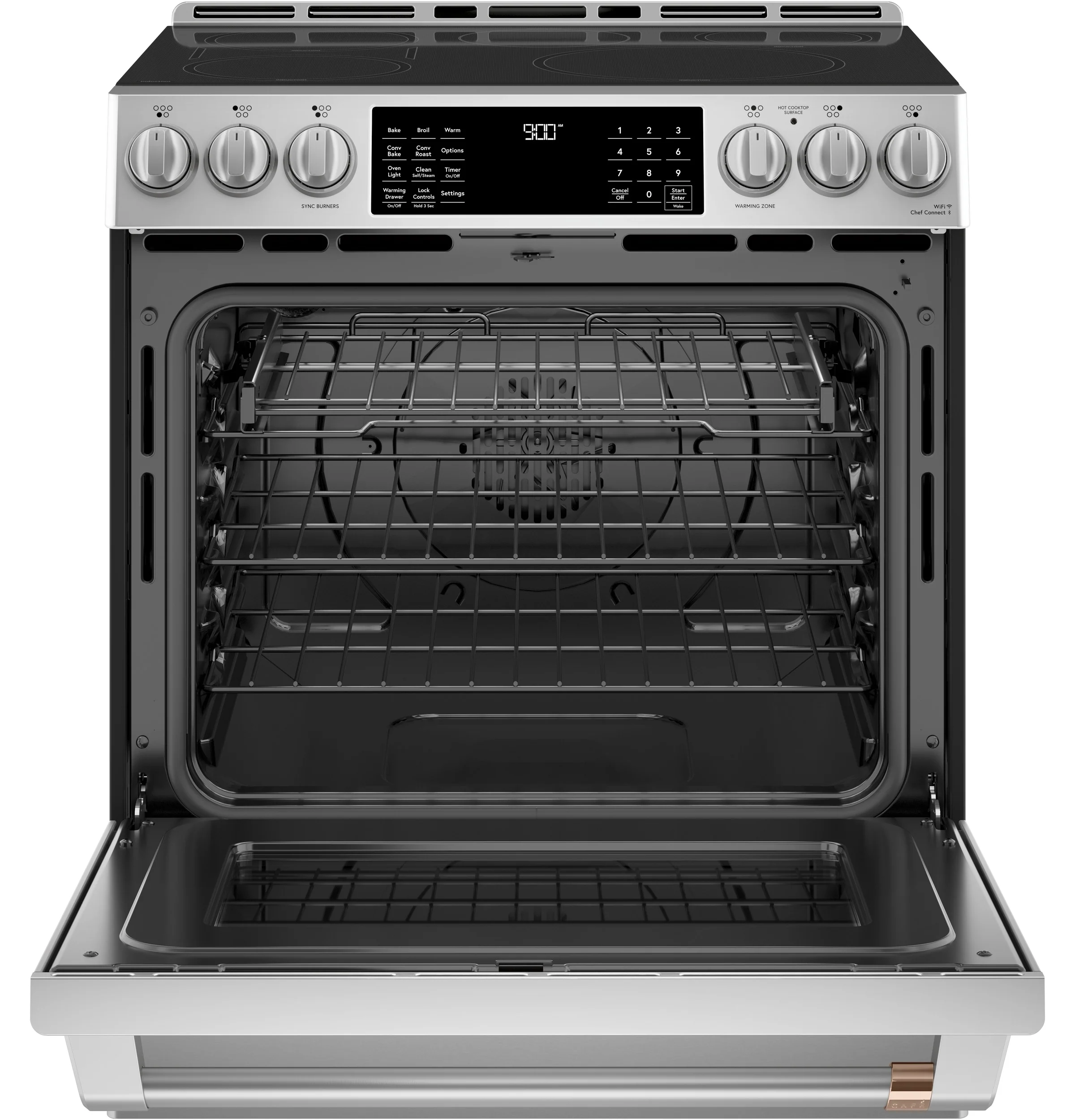 Café™ Stainless Steel 30" Slide-In Front Control Induction and Convection Range with Warming Drawer (5.7 Cu.Ft) - CCHS900P2MS1 - Image 3