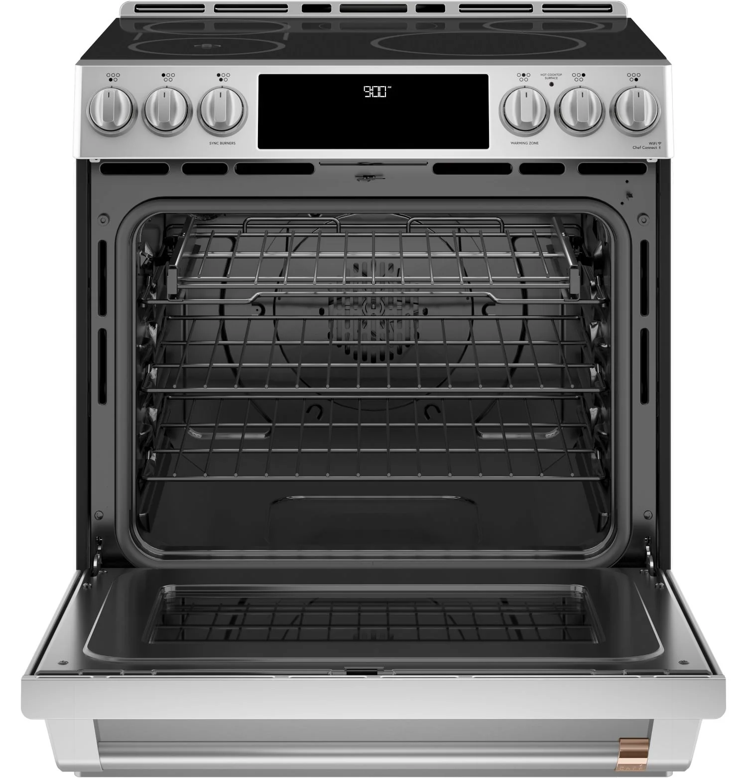 Café™ Stainless Steel 30" Smart Slide-In, Front-Control, Induction and Convection Range with In-Oven Camera (5.7 Cu. Ft) - CHS90XP2MS1 - Image 2