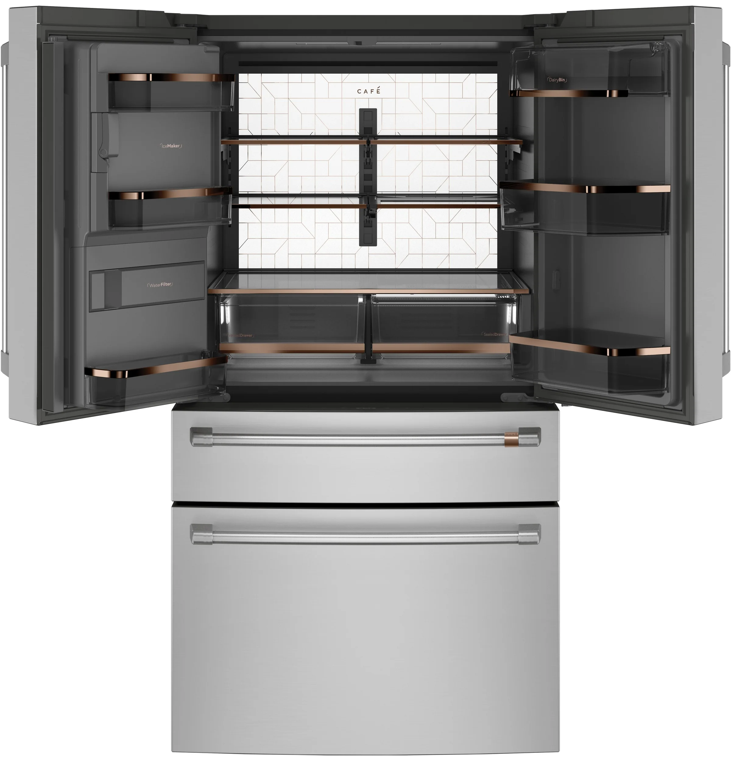 Café 36" 27.8 Cu. Ft. Stainless Steel 4-Door French Door Refrigerator - CVE28DP2NS1 - Image 3