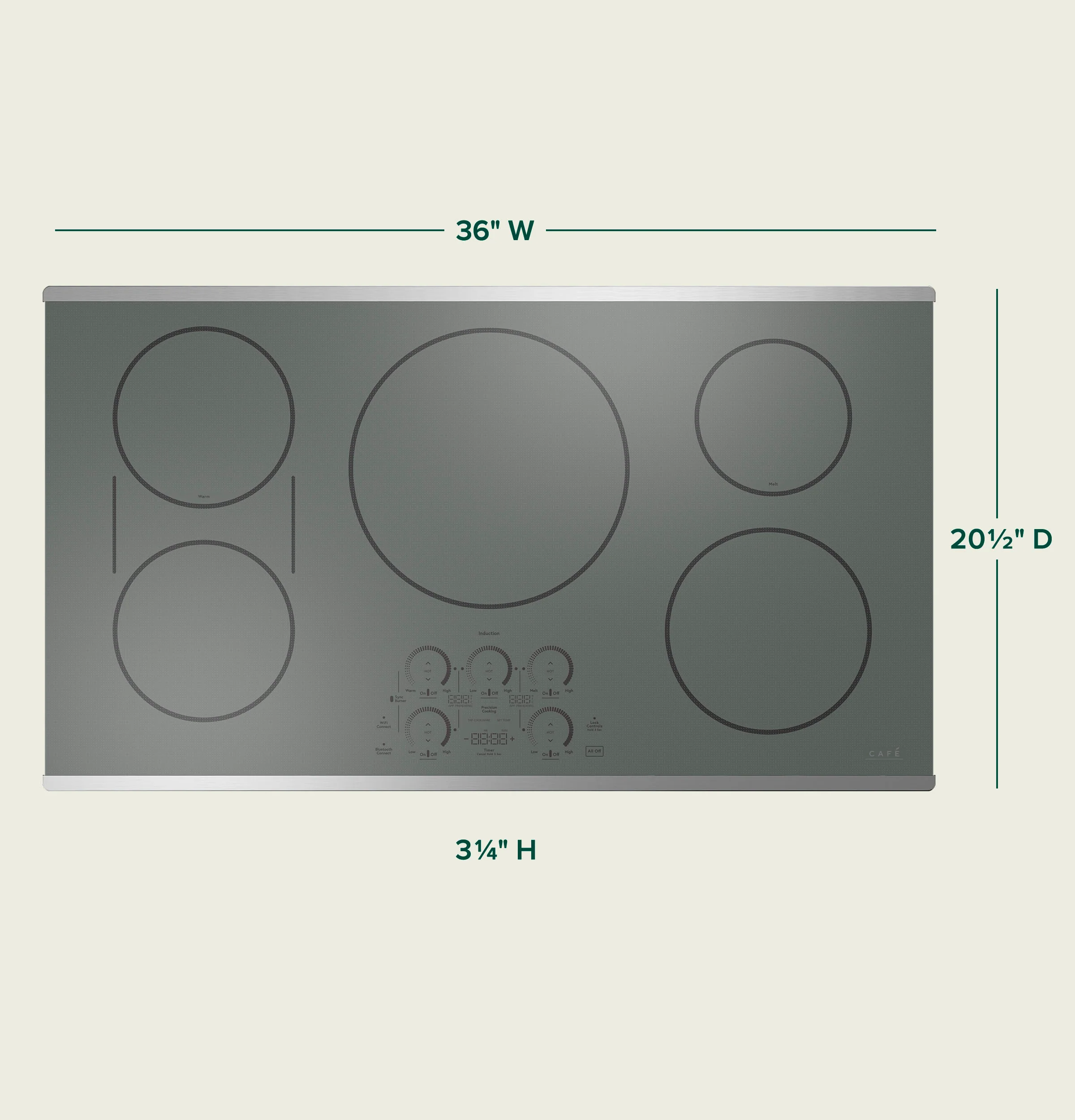 Café Stainless Steel 36" Built-In Touch Control Induction Cooktop - CHP90362TSS - Image 5