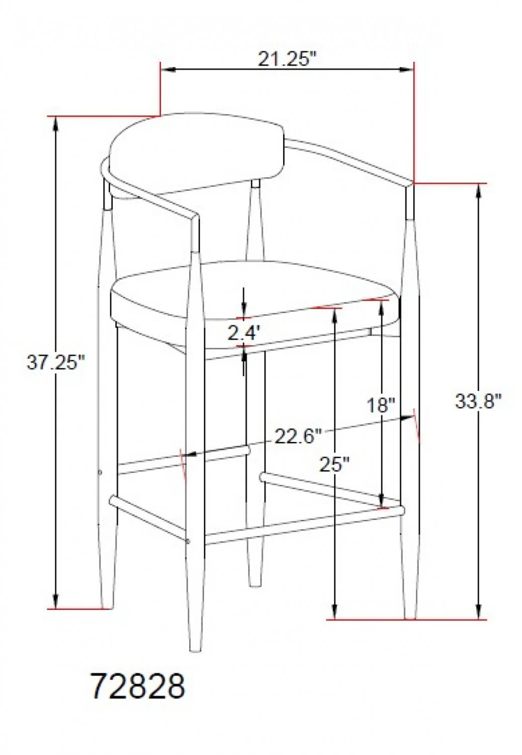 Callum Counter Stool - Beige - Set of Two - Image 4