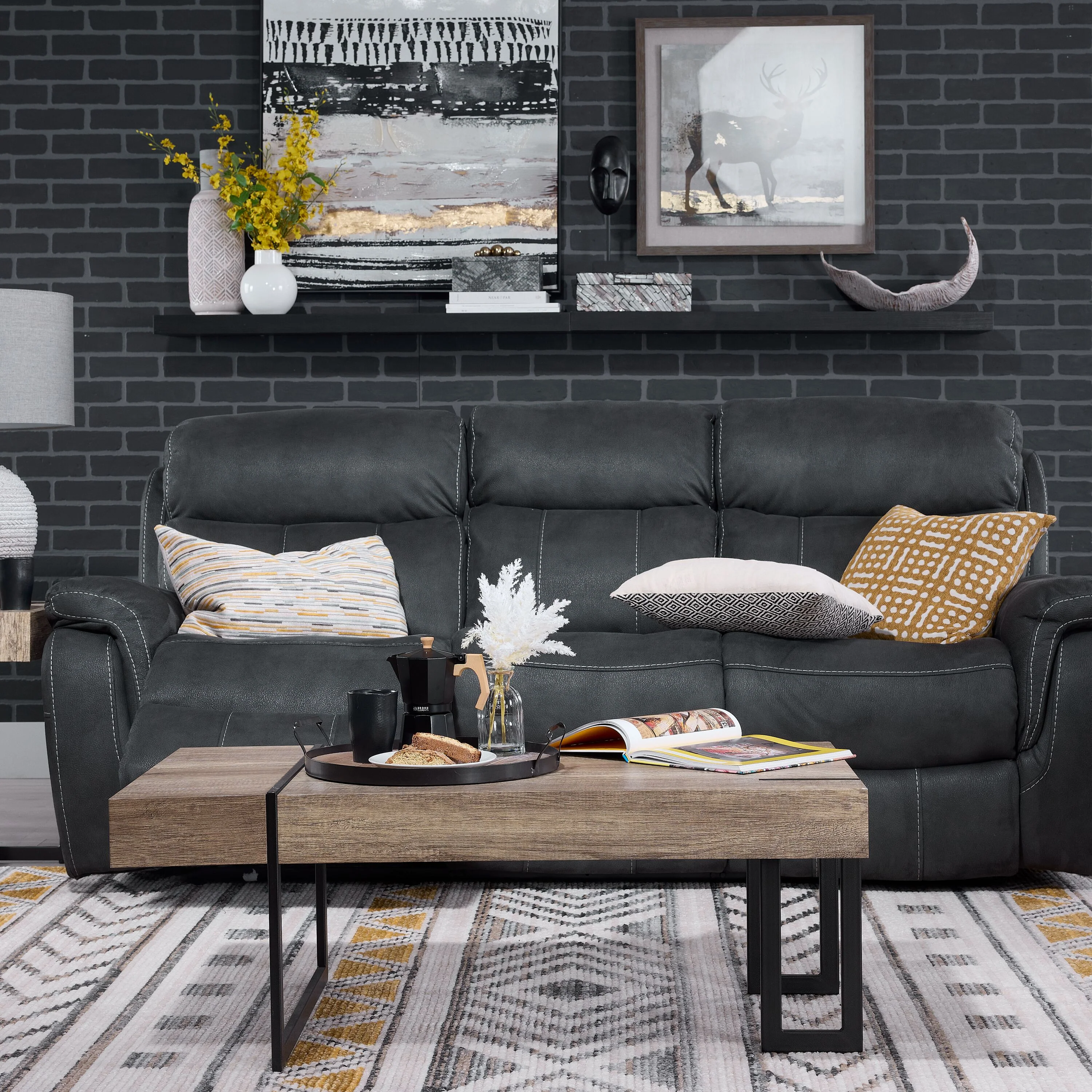 Calvin 43" Coffee Table - Beige - Image 4