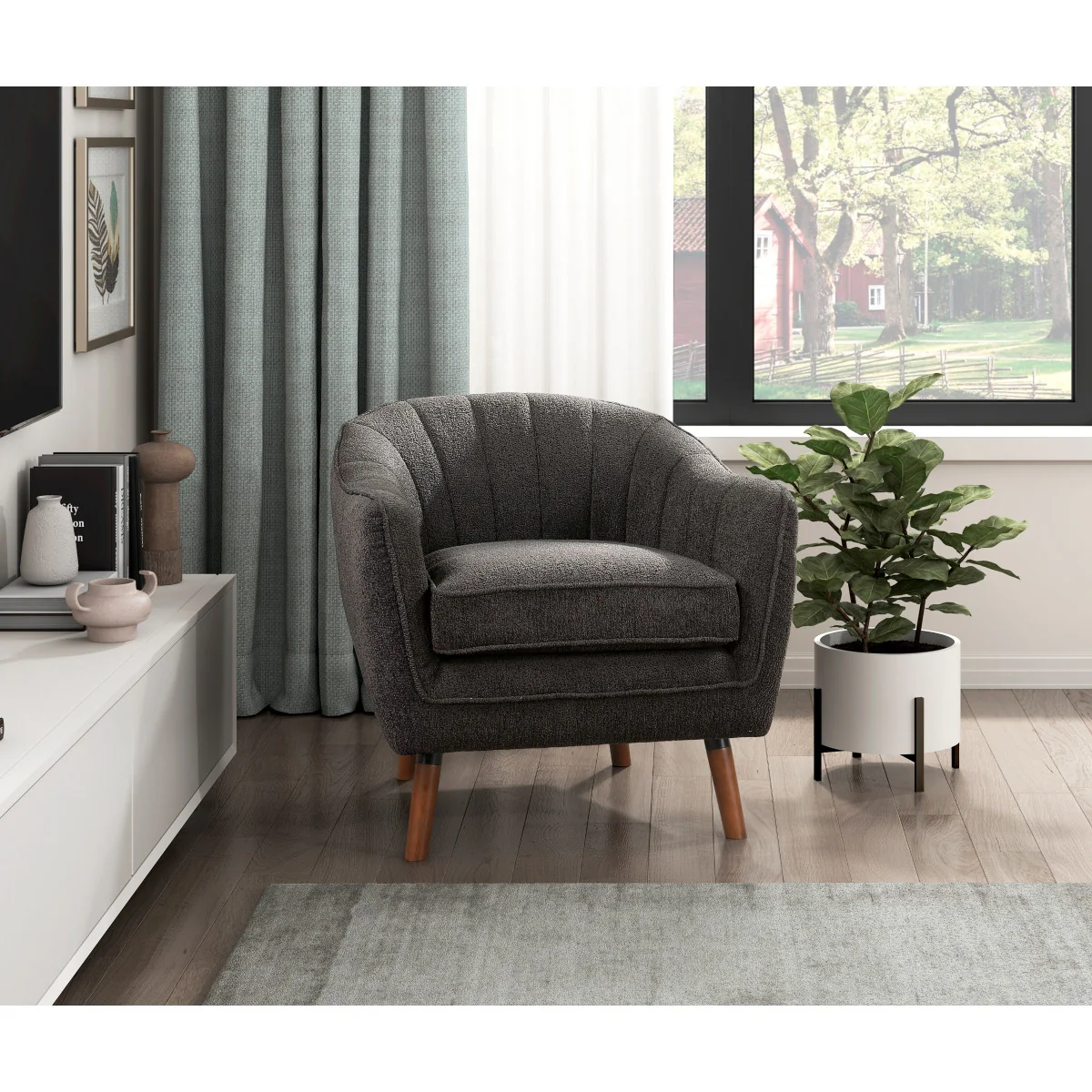 Calypso Accent Chair - Charcoal - Image 2