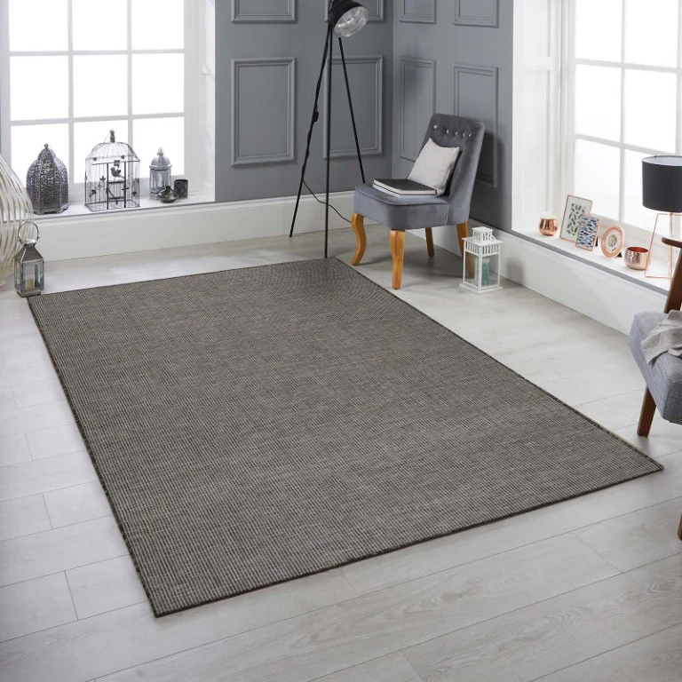 Calypso Crosshatch Outdoor Rug - 5' x 7' - Grey - Image 4