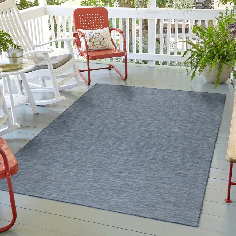 Calypso Crosshatch Outdoor Rug - 6' x 9' - Grey - Image 2