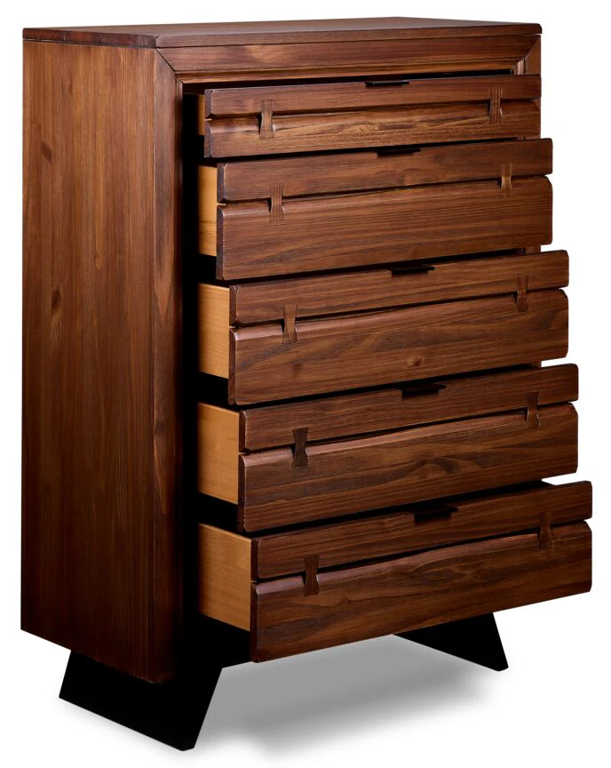 Camila 5-Drawer Chest - Rustic Brown - Image 3