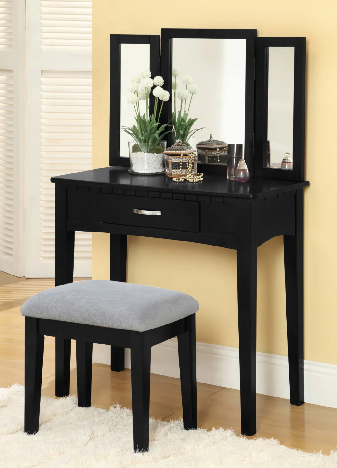 Campbell Vanity Table Set - Black - Image 2