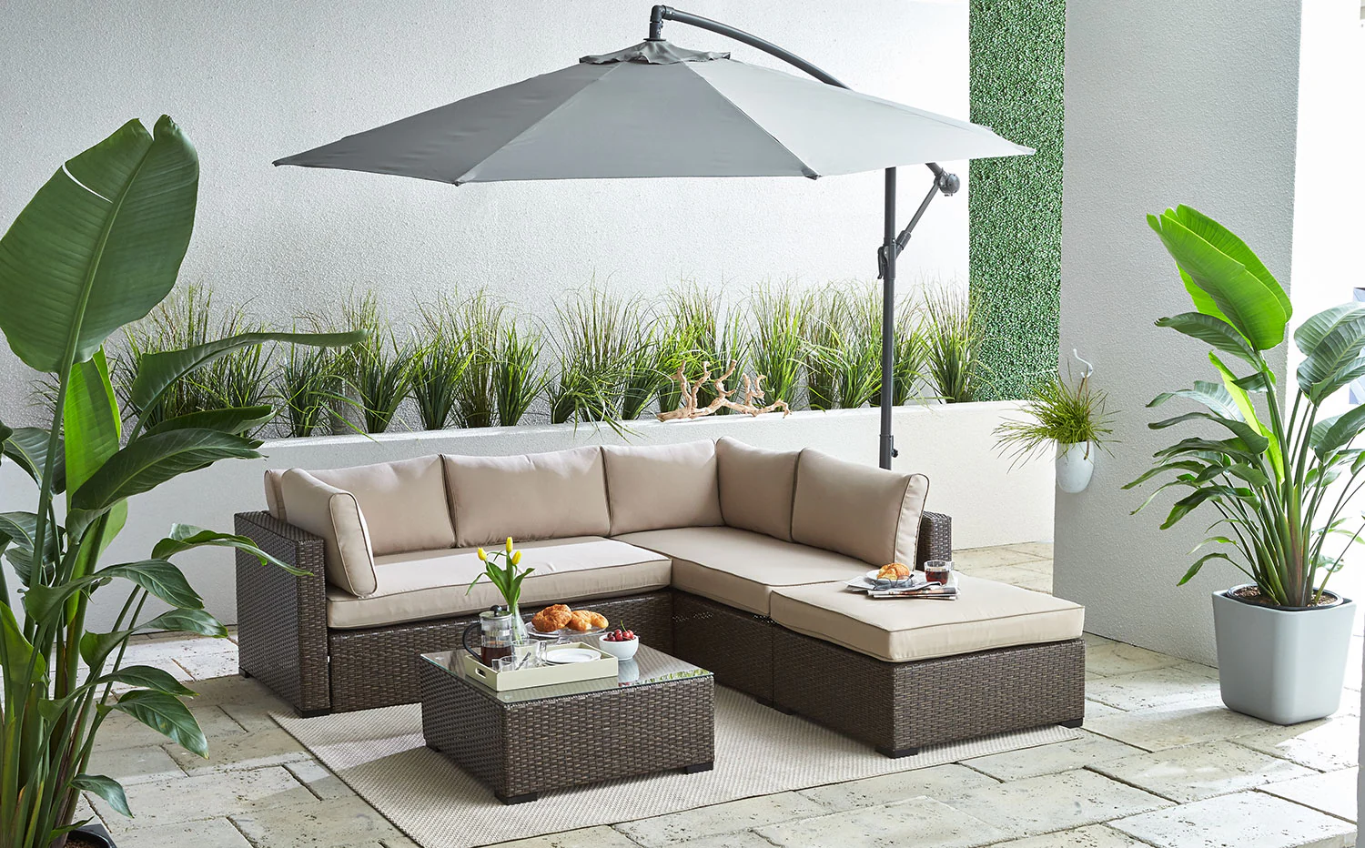 Caribe Outdoor Coffee Table - Light Brown - Image 2