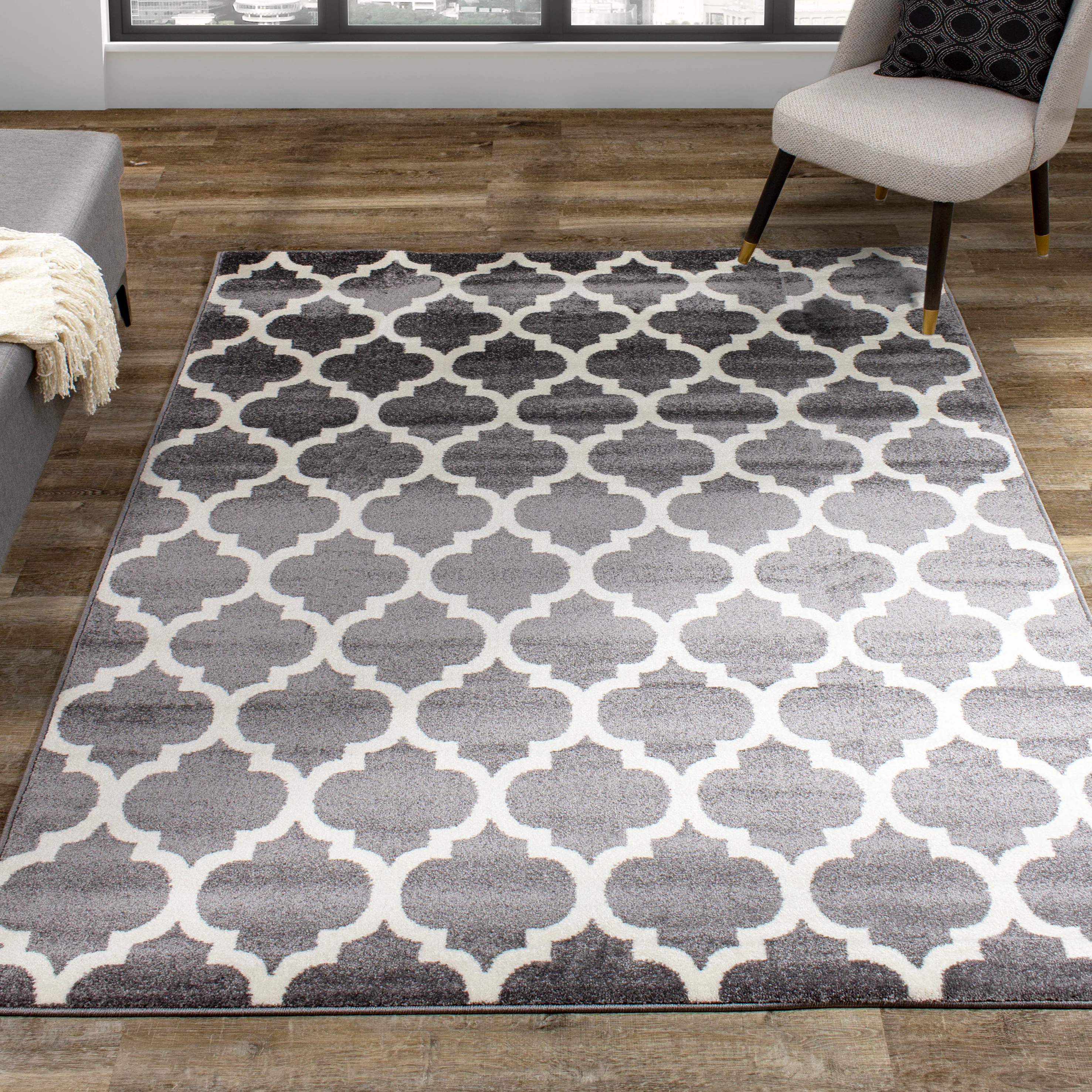 Century 5'3" x 7'7" Area Rug - Grey, Beige - Image 2