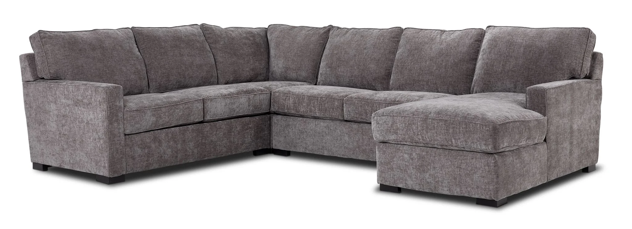 Charlotte 4-Piece Sectional with Right-Facing Chaise - Pewter - Image 2