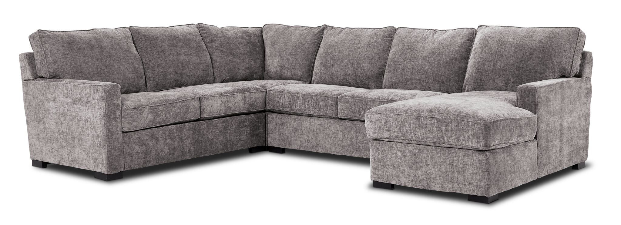 Charlotte 4-Piece Sectional with Right-Facing Chaise - Smoke - Image 2
