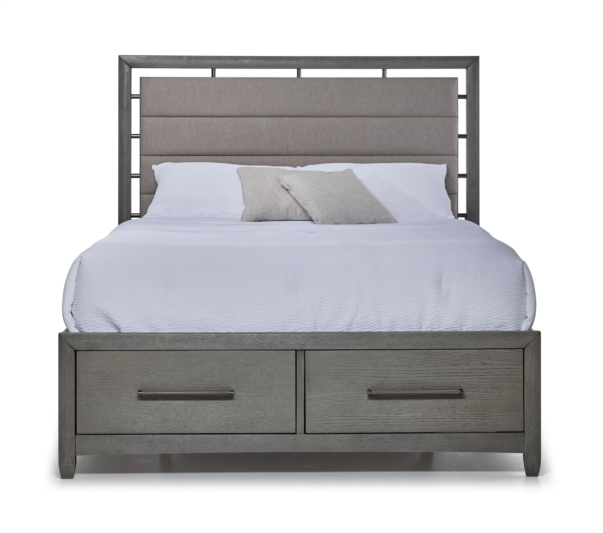 Chelsea 3-Piece Queen Storage Bed - Grey - Image 2