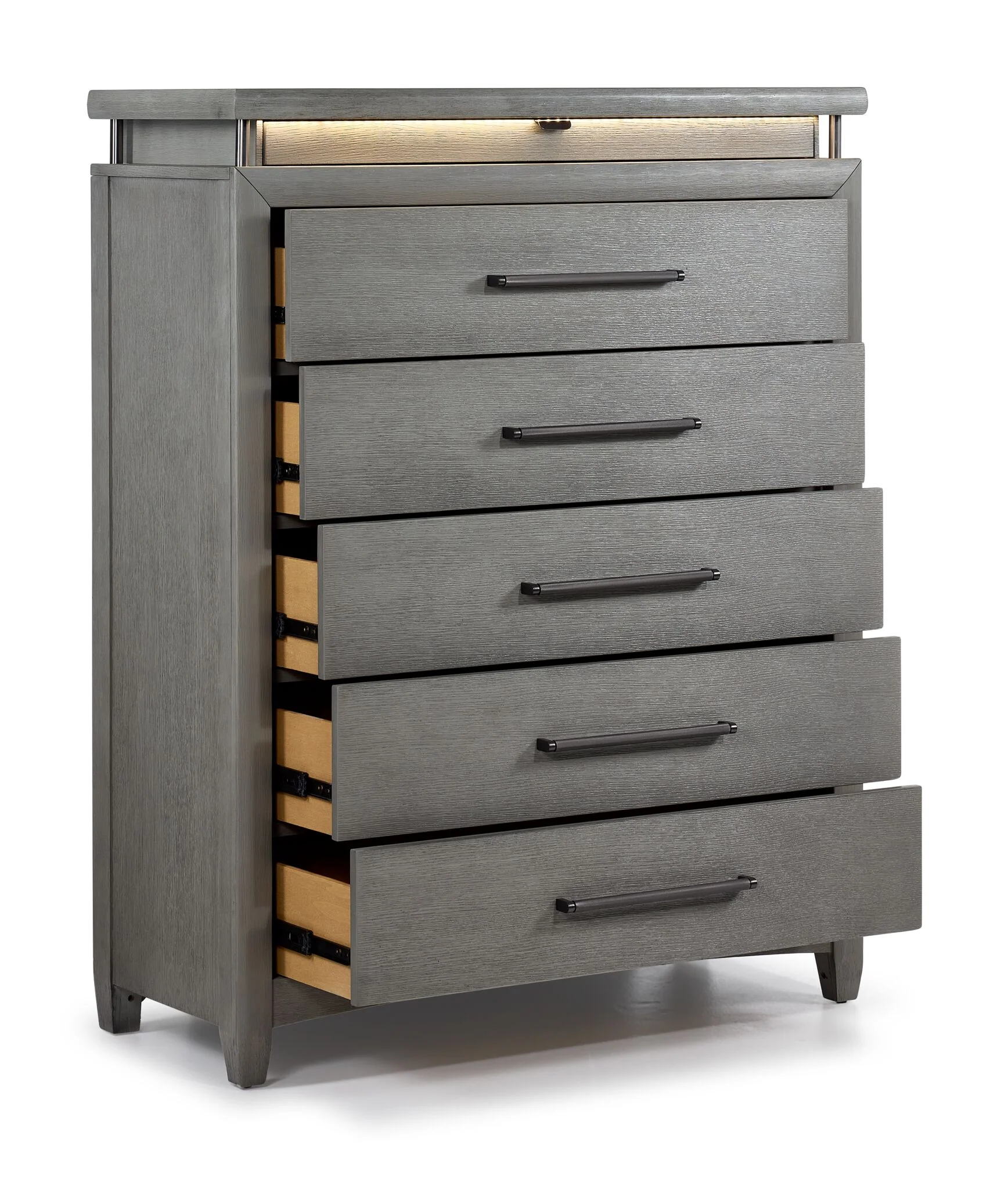 Chelsea 5-Drawer Chest - Grey - Image 4