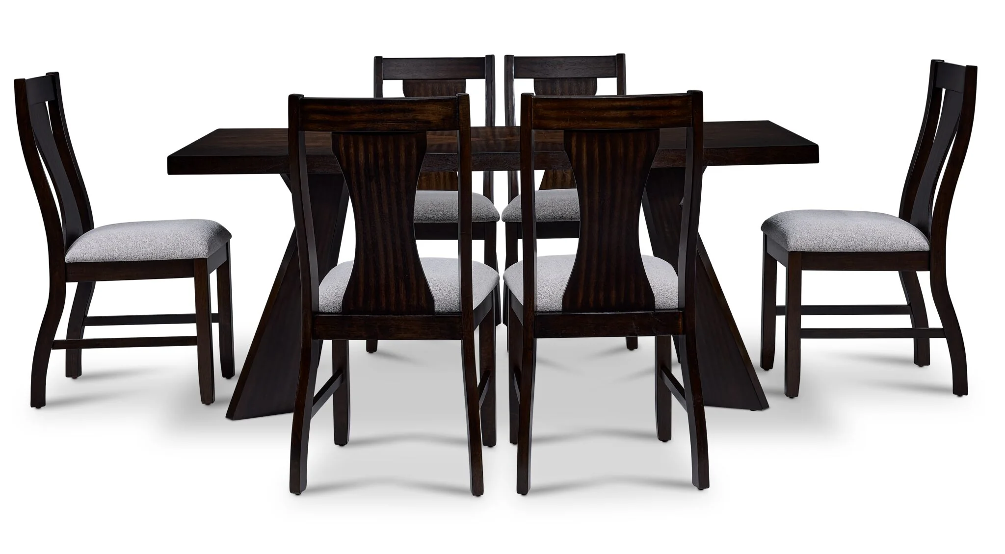 Chestnut Ridge 7- Piece Dining Set - Dark Brown, Beige - Image 2