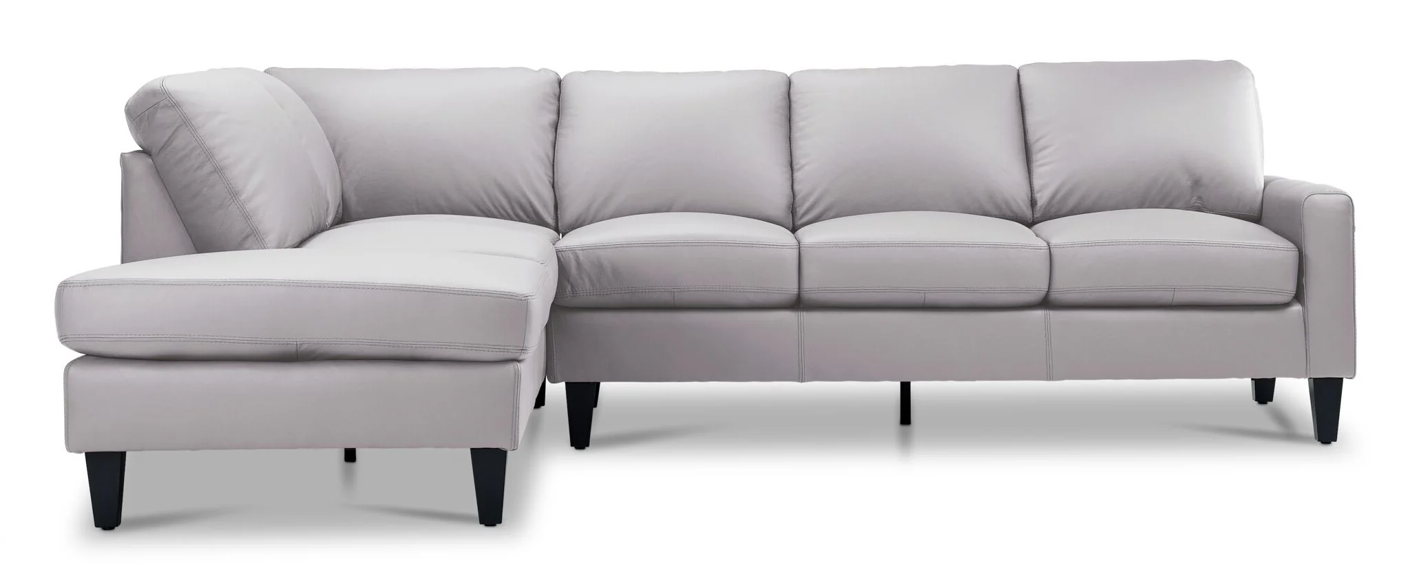 Chito Leather 2-Piece Sectional with Left Facing Chaise - Cloud Grey - Image 2