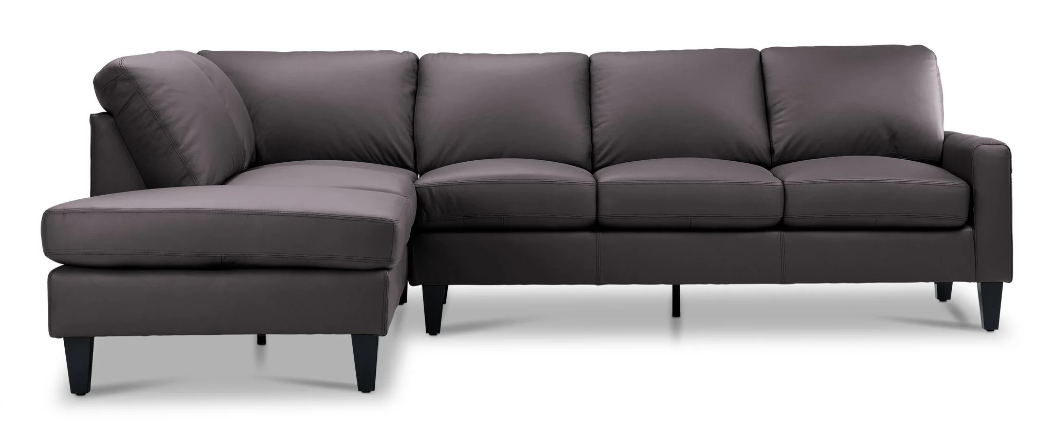 Chito Leather 2-Piece Sectional with Left Facing Chaise - Mocha - Image 2