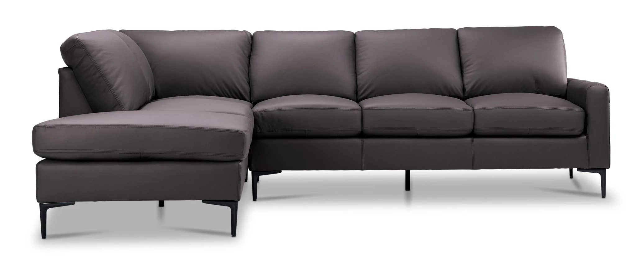 Chito Leather 2-Piece Sectional with Left Facing Chaise - Mocha - Image 5