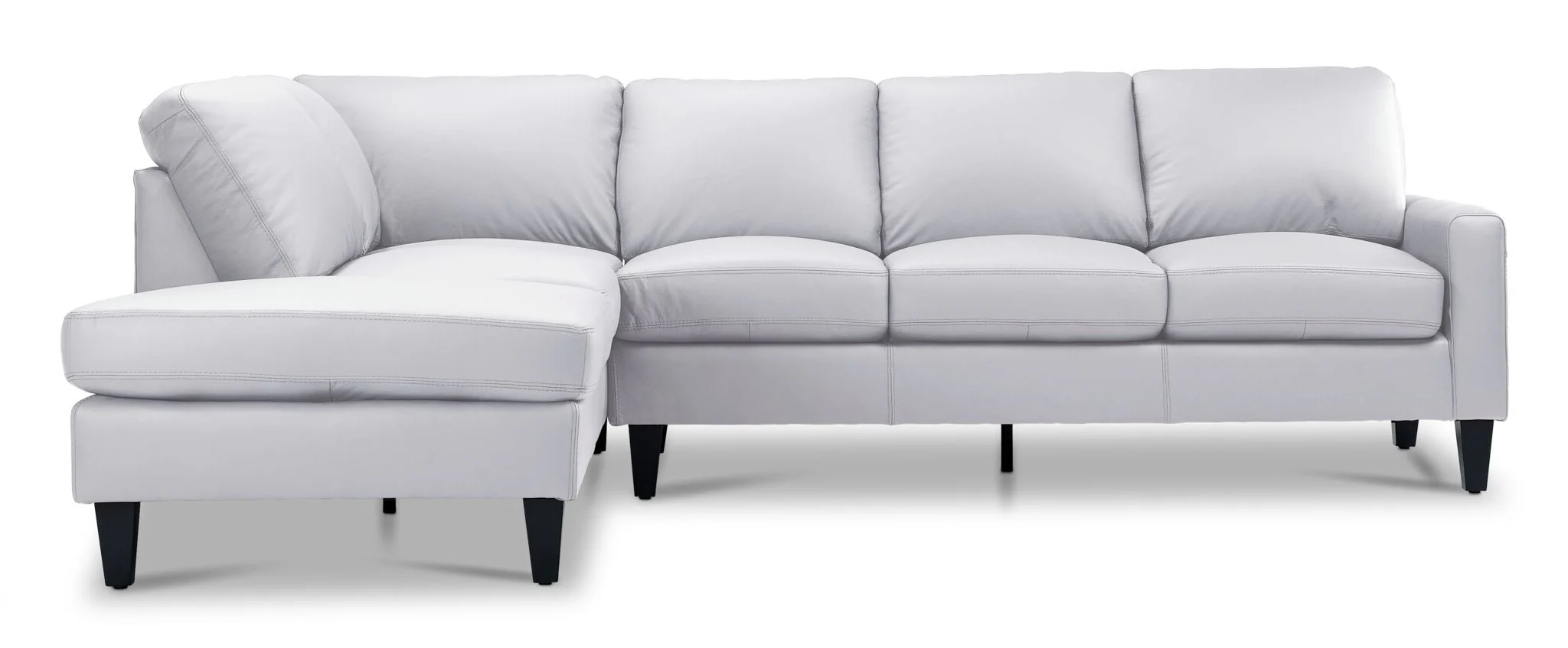 Chito Leather 2-Piece Sectional with Left Facing Chaise - Silver Grey - Image 2