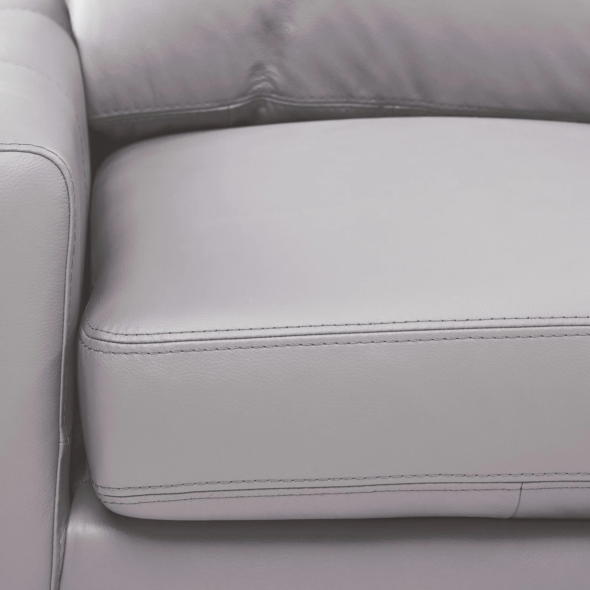 Chito Leather 2-Piece Sectional with Right Facing Chaise - Cloud Grey - Image 4