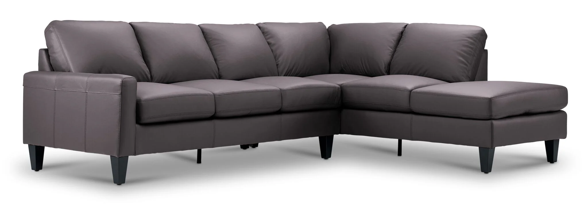 Chito Leather 2-Piece Sectional with Right Facing Chaise - Mocha