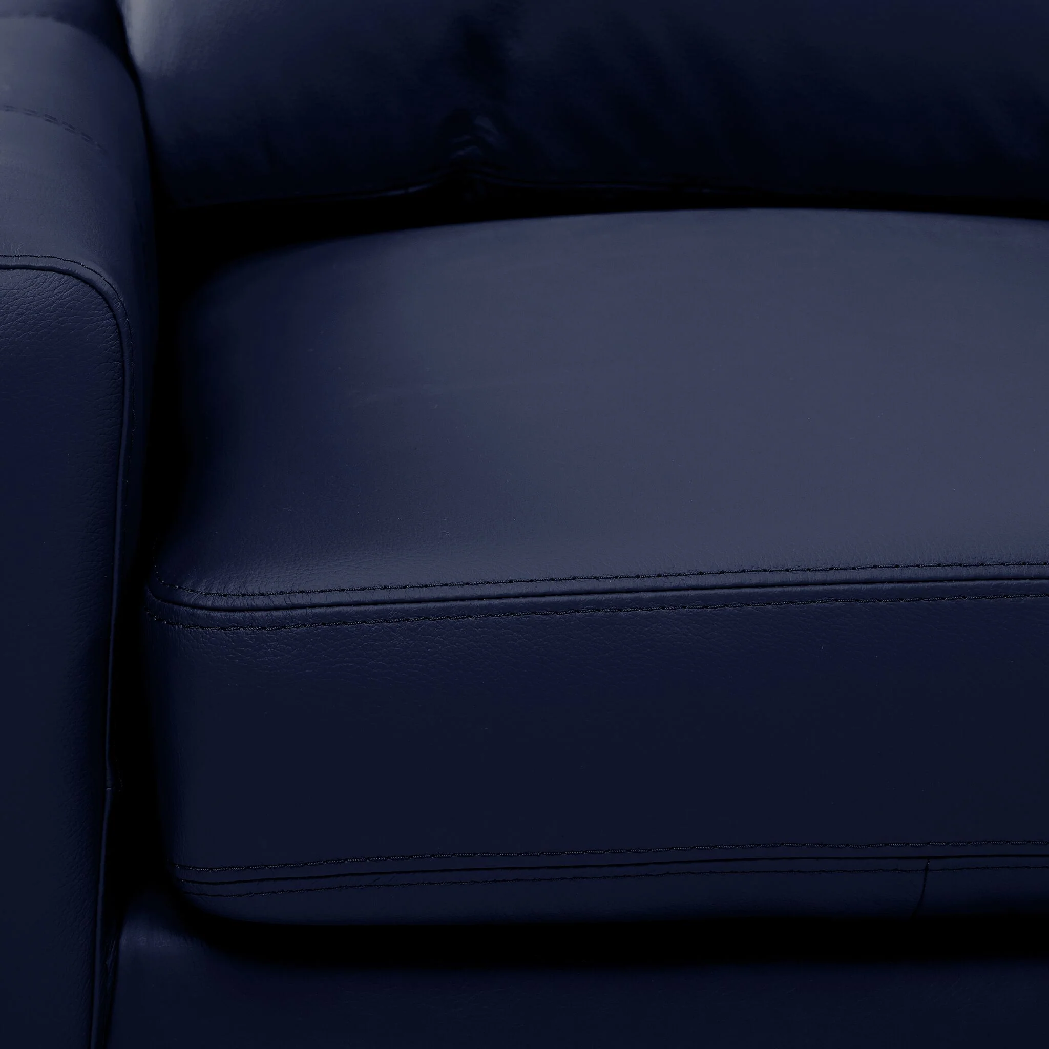 Chito Leather 2-Piece Sectional with Right Facing Chaise - Navy - Image 4