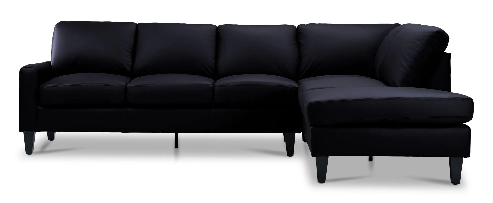 Chito Leather 2-Piece Sectional with Right Facing Chaise - Raven - Image 2
