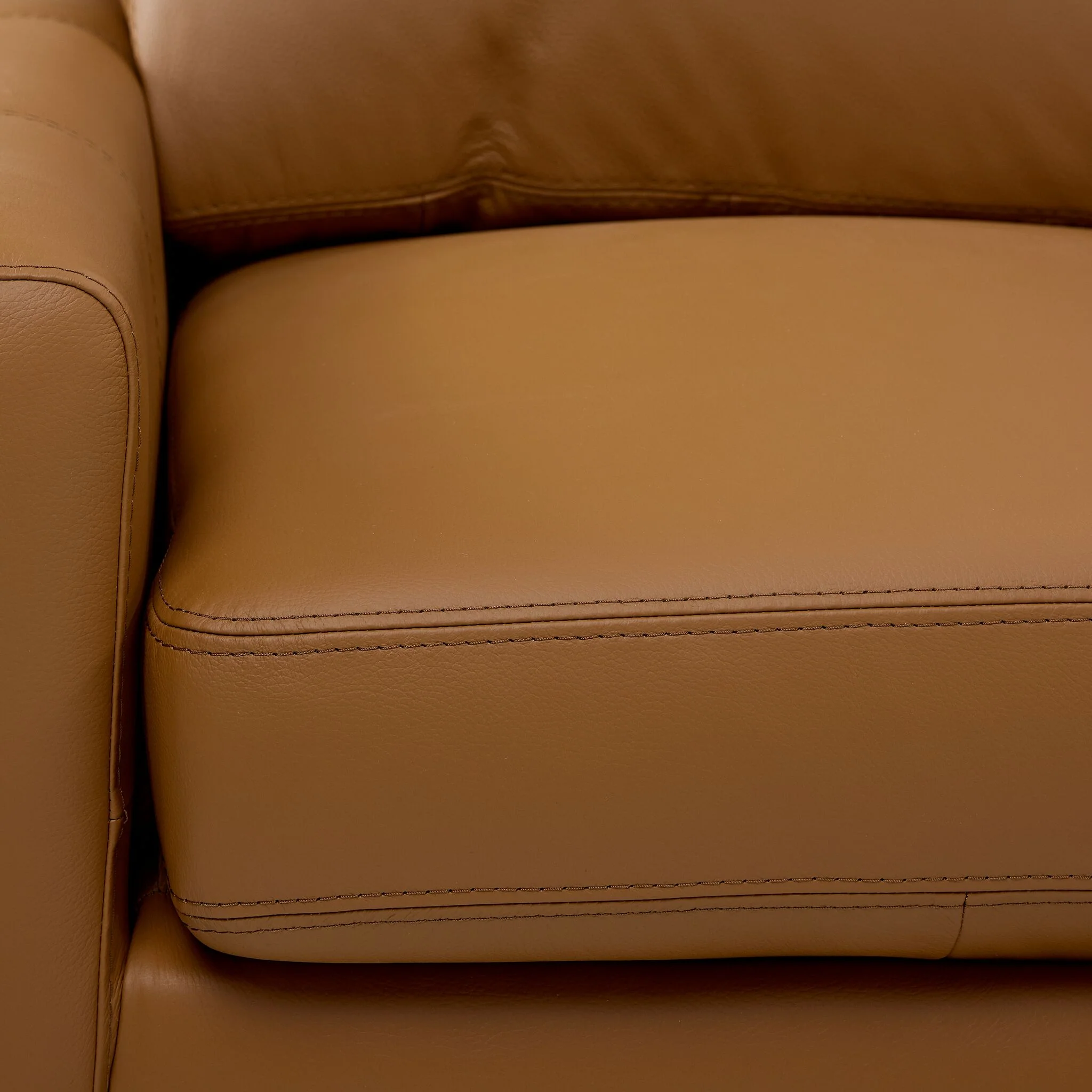 Chito Leather 2-Piece Sectional with Right Facing Chaise - Saddle - Image 4