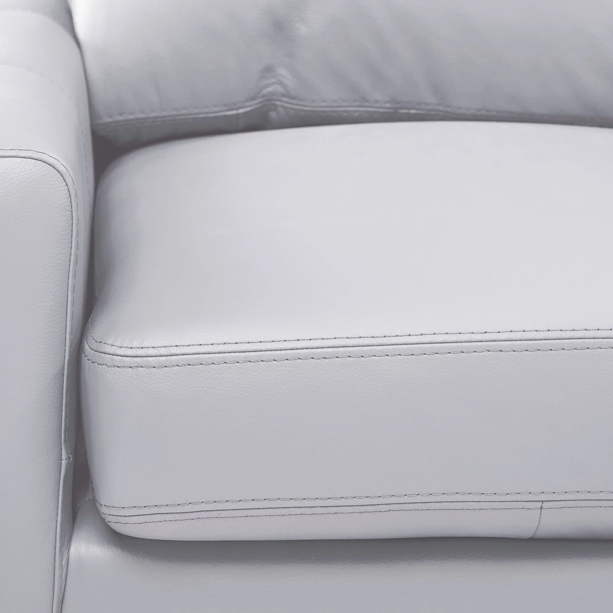Chito Leather 2-Piece Sectional with Right Facing Chaise - Silver Grey - Image 4