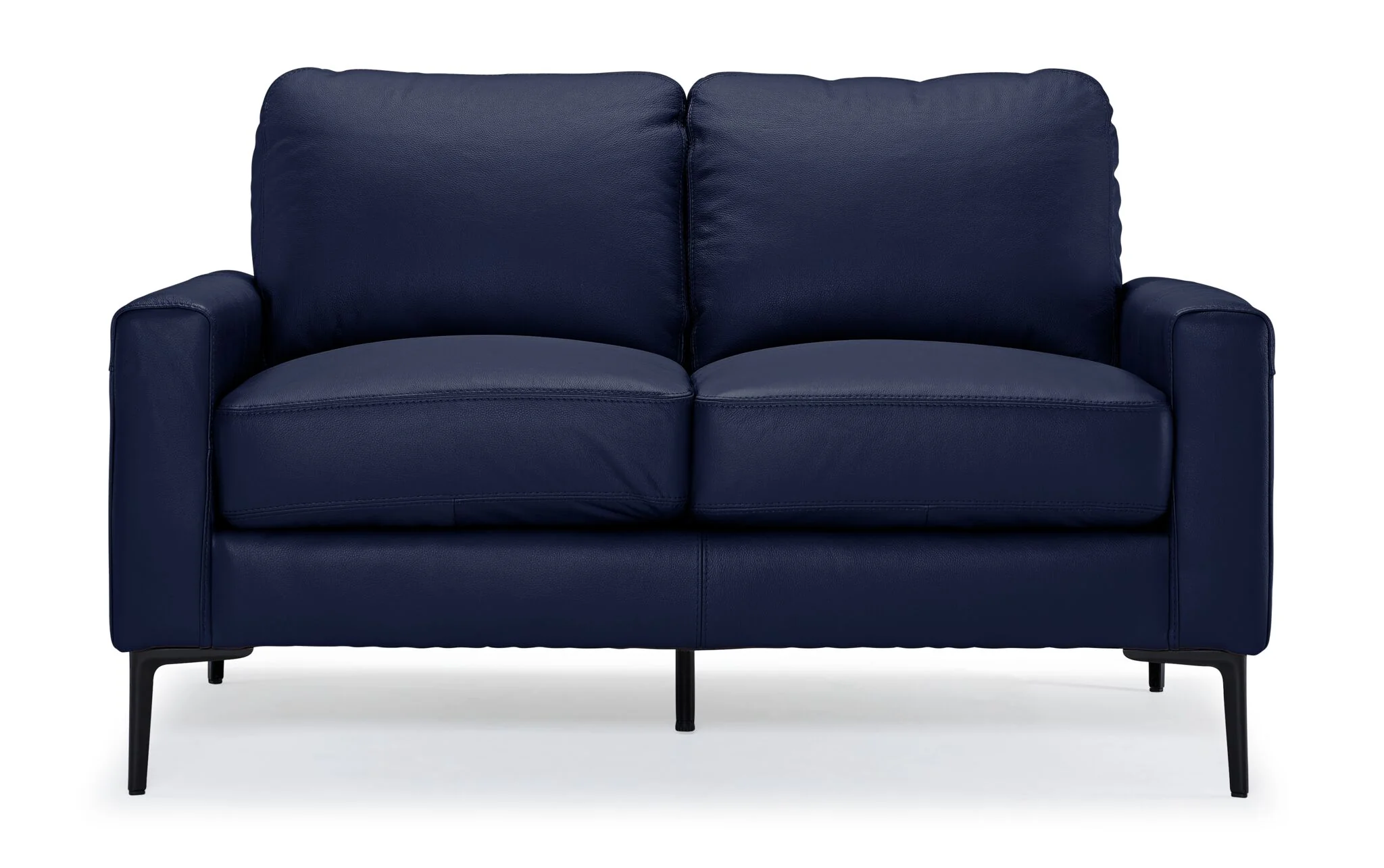 Chito Leather Loveseat - Navy - Image 2