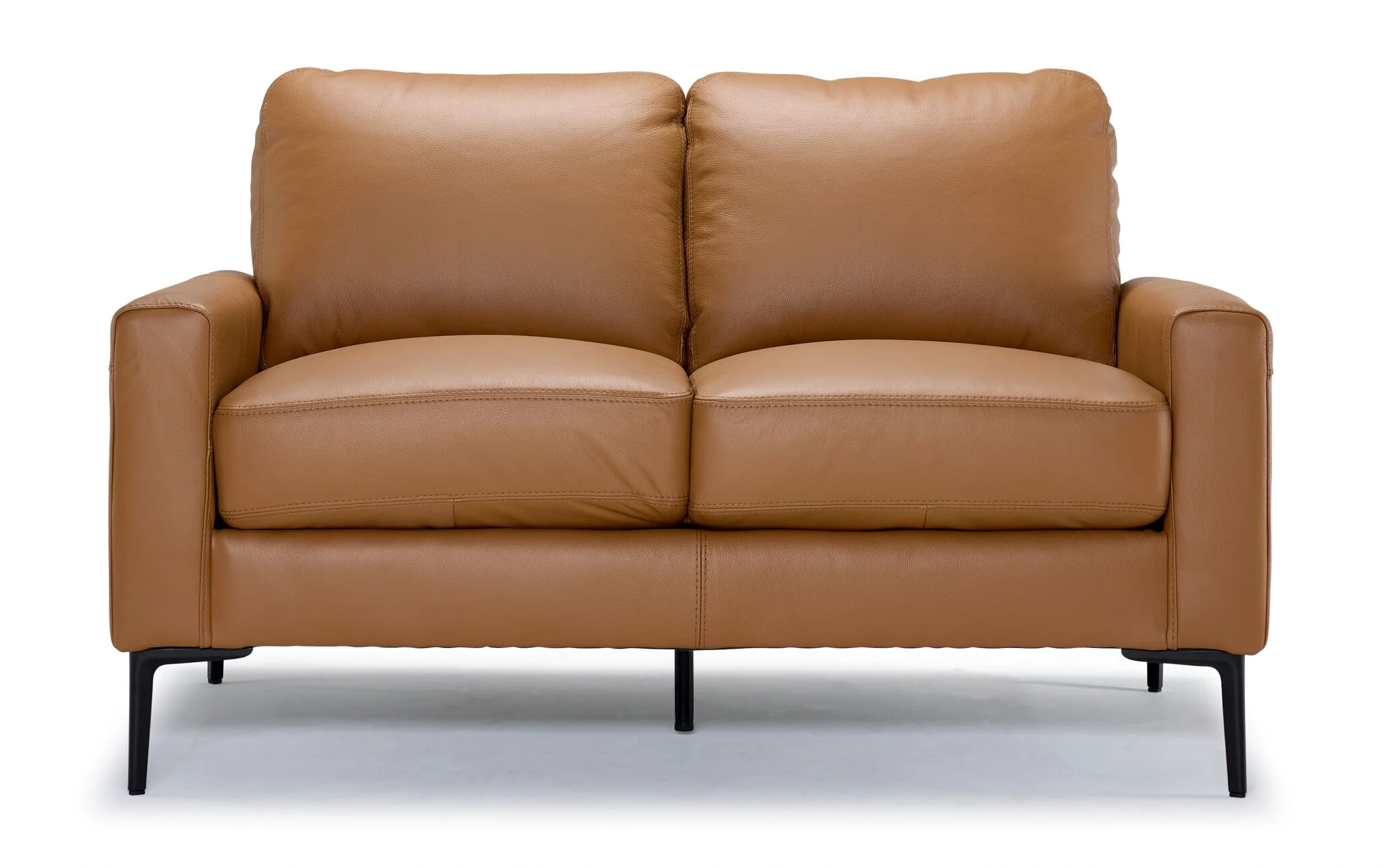 Chito Leather Loveseat - Saddle - Image 2