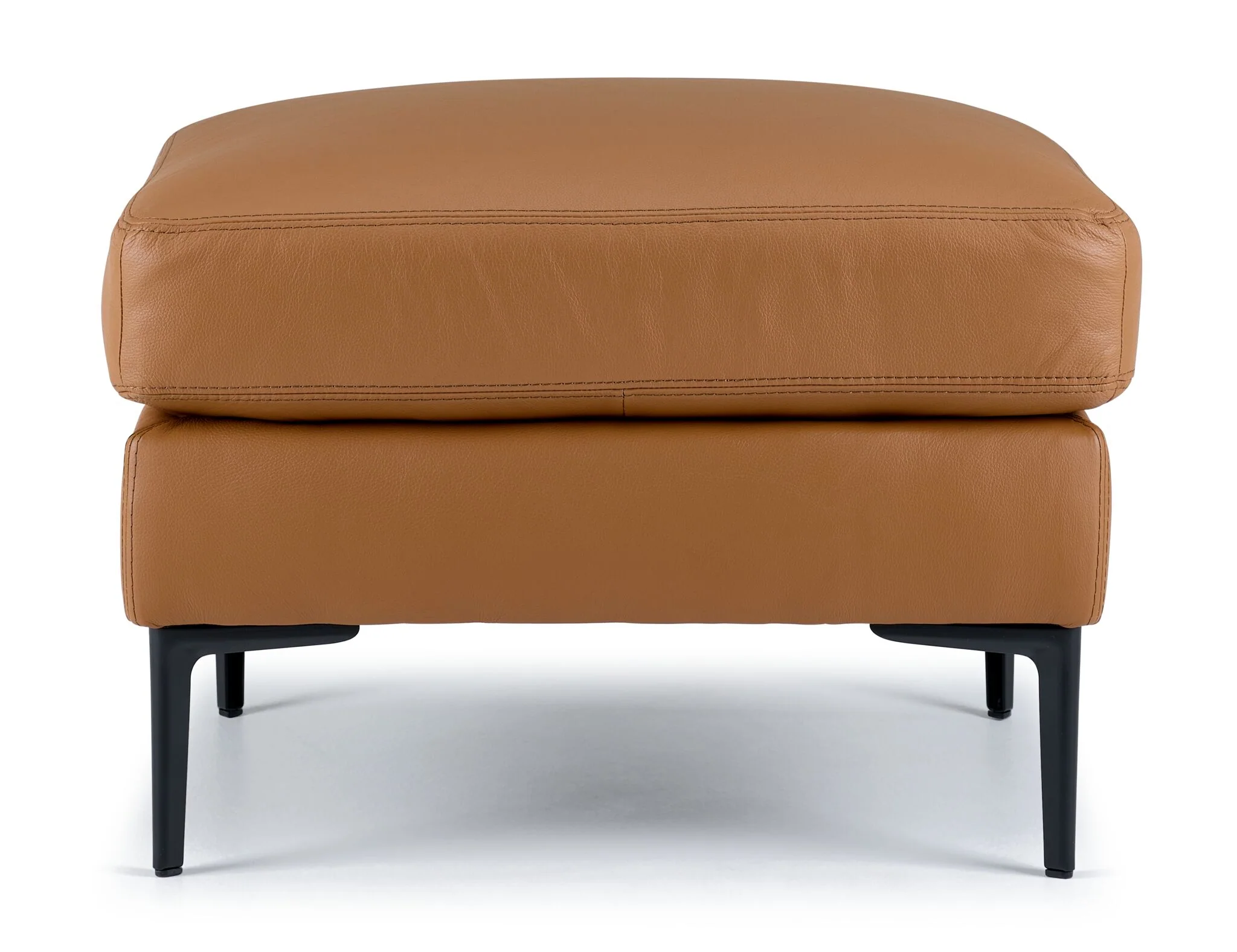 Chito Leather Ottoman - Saddle - Image 2