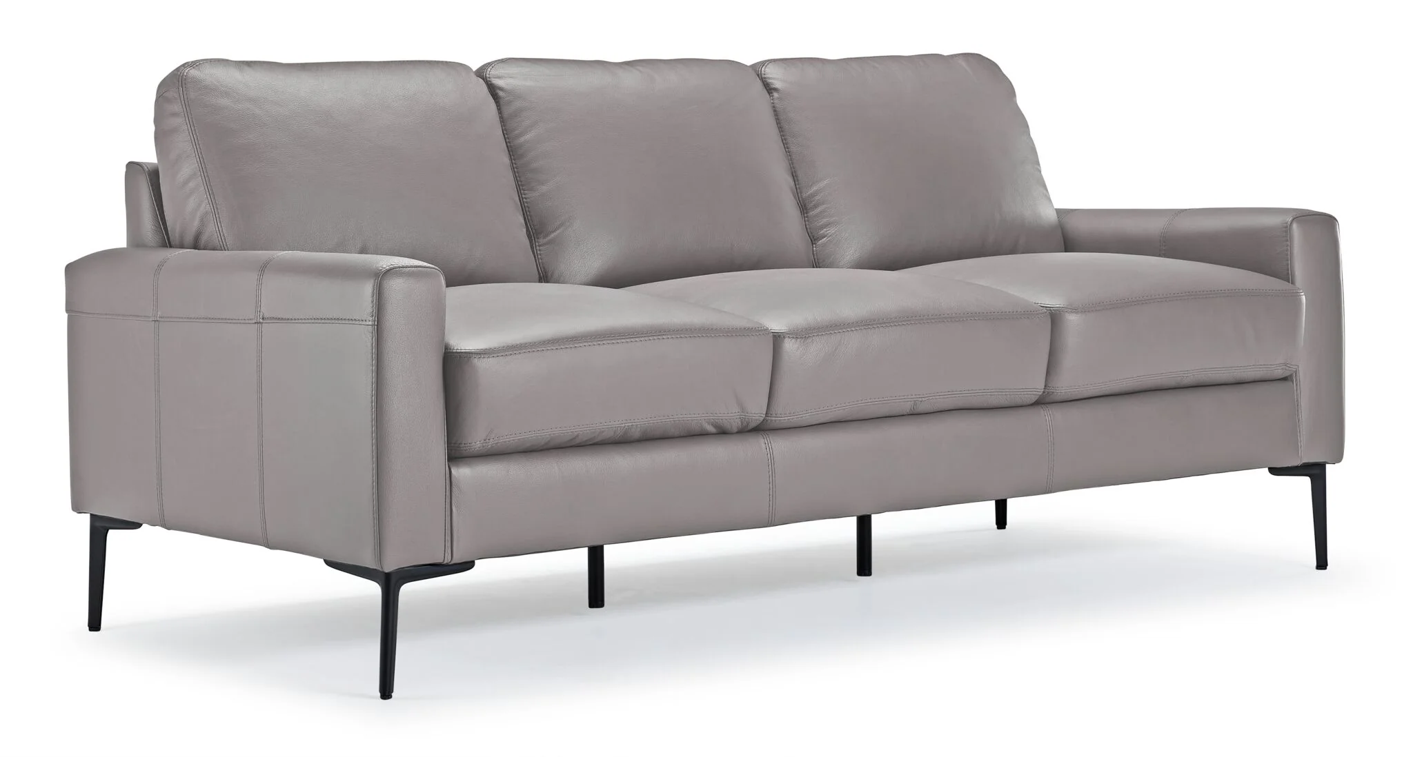 Chito Leather Sofa and Chair Set - Cloud Grey - Image 2