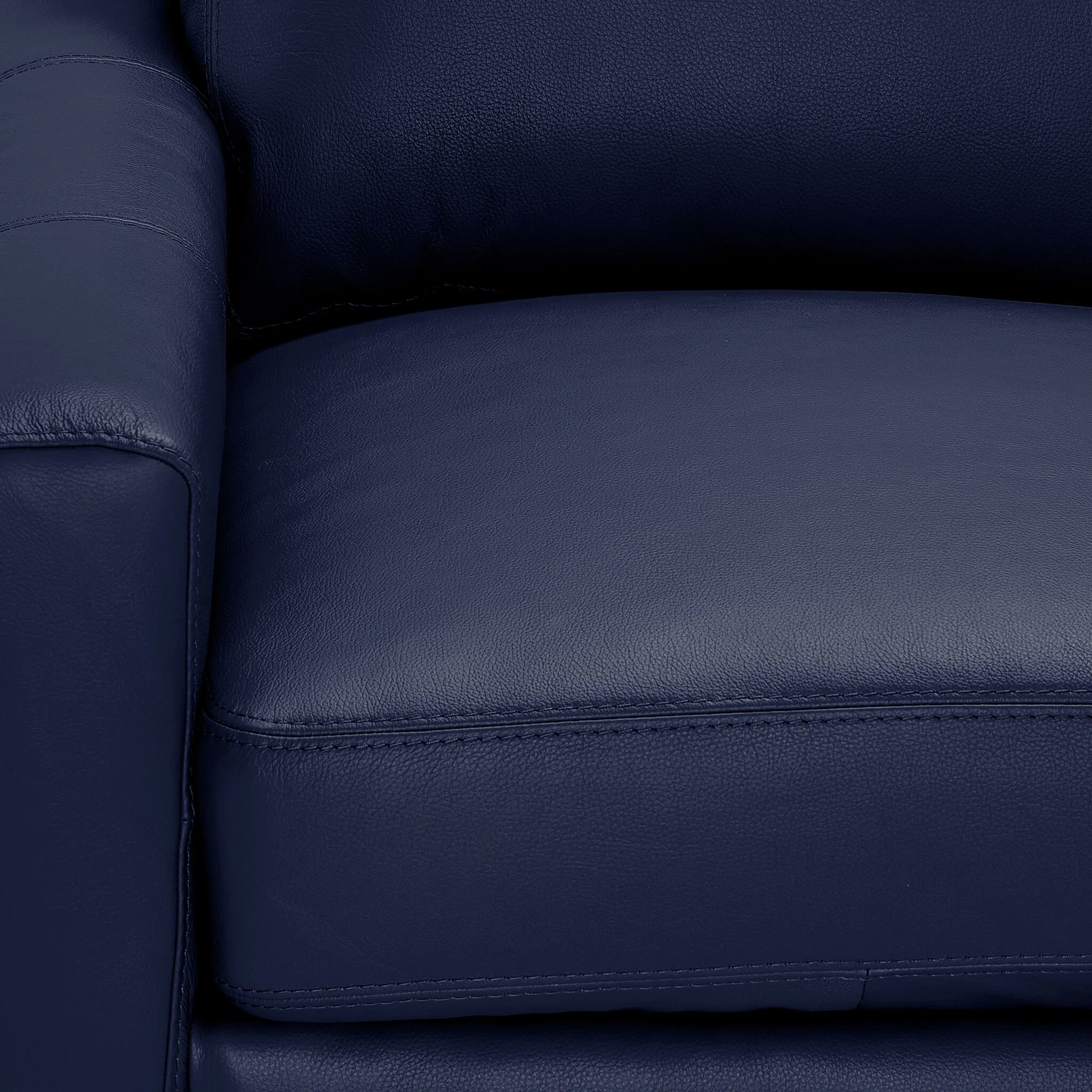 Chito Leather Sofa and Chair Set - Navy - Image 4