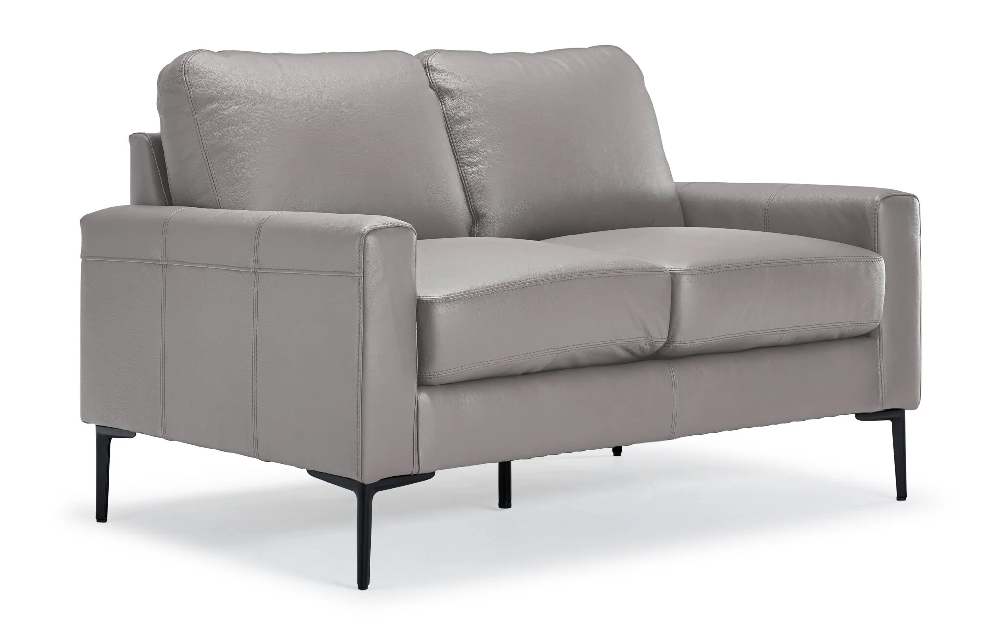 Chito Leather Sofa and Loveseat Set - Cloud Grey - Image 3