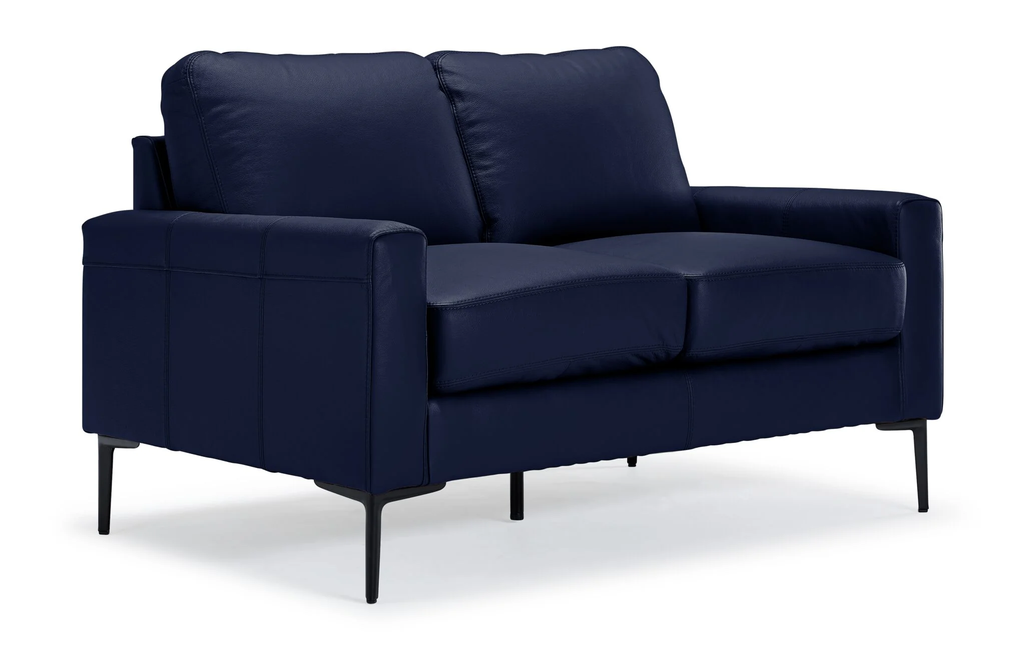 Chito Leather Sofa, Loveseat and Chair Set - Navy - Image 3