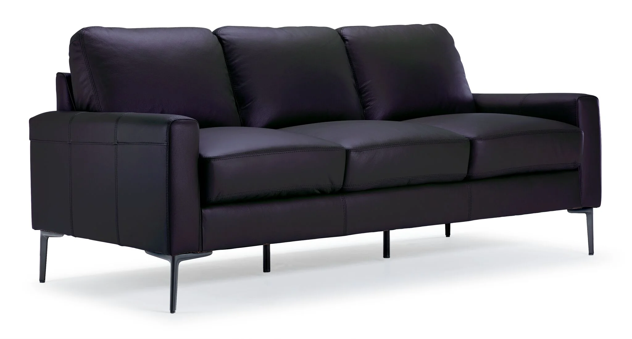 Chito Leather Sofa, Loveseat and Chair Set - Raven - Image 2