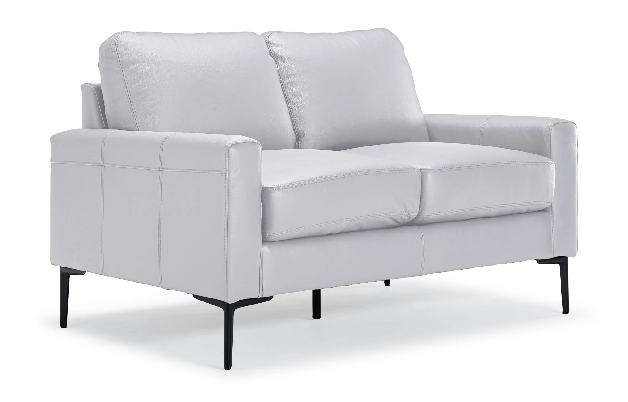 Chito Leather Sofa, Loveseat and Chair Set - Silver Grey - Image 3