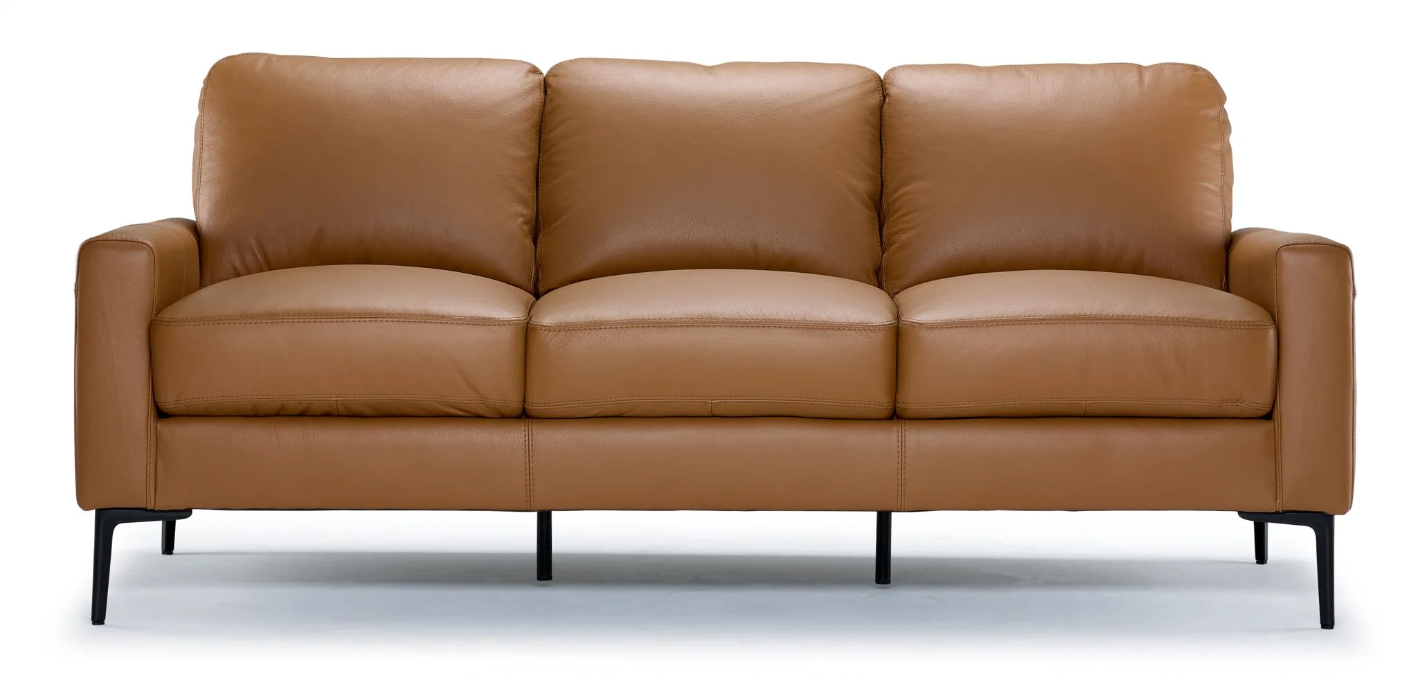 Chito Leather Sofa - Saddle - Image 2