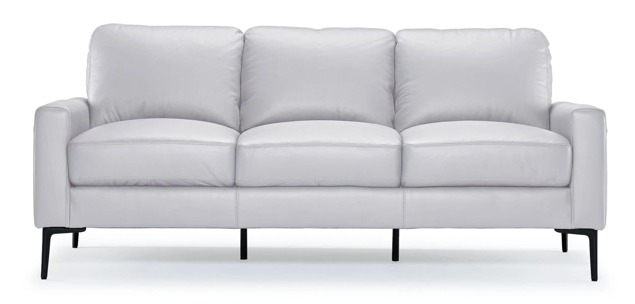 Chito Leather Sofa - Silver Grey - Image 2